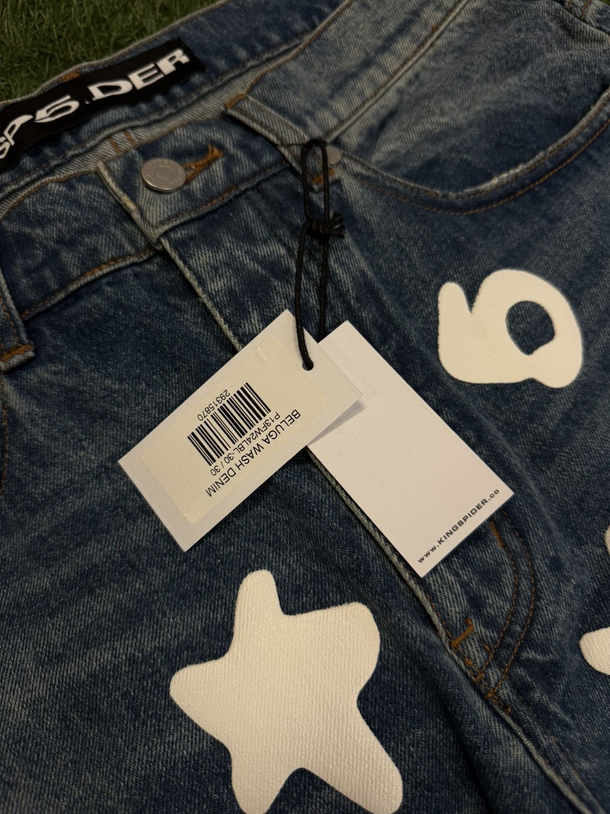 Sp5der Sp5der Worldwide Beluga Denim Jeans Size 30 (NEW) Size US 30 / EU 46 - 6 Thumbnail