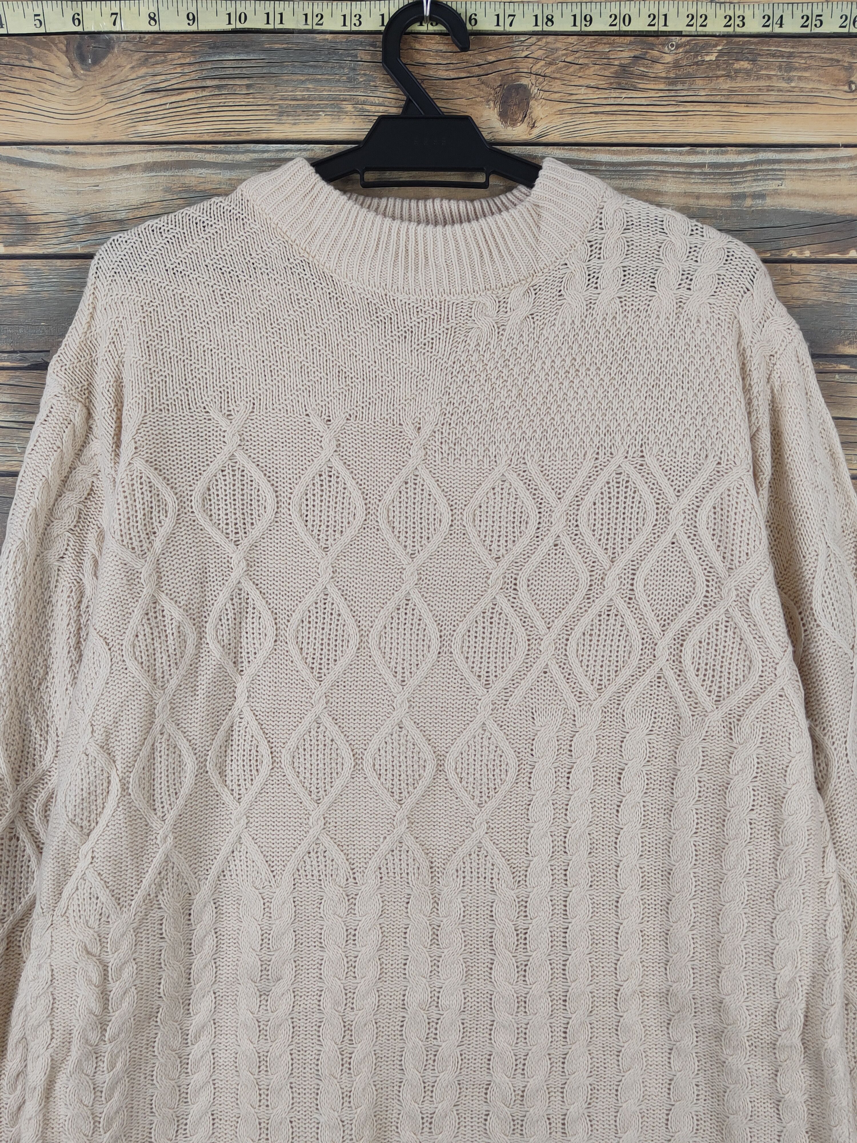 Aran Isles Knitwear Earth Music & Ecology Beige Knitwear Long Sweatshirts #W1140 Size XL / US 12-14 / IT 48-50 - 2 Thumbnail