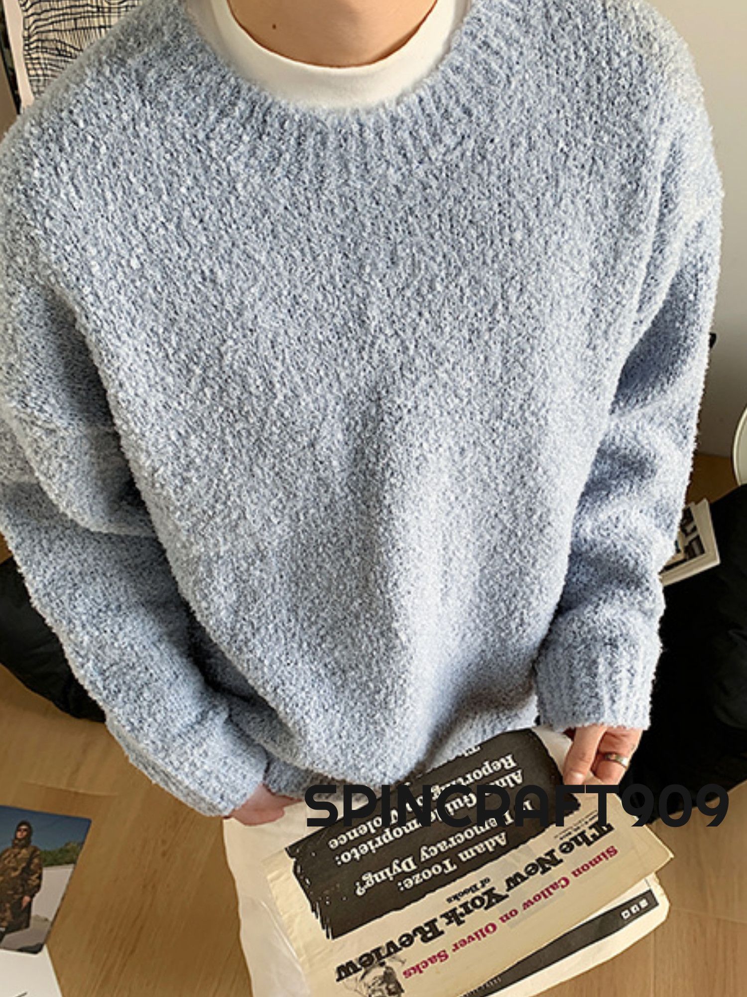 Other Blue Knit Sweater Size US L / EU 52-54 / 3 - 2 Thumbnail