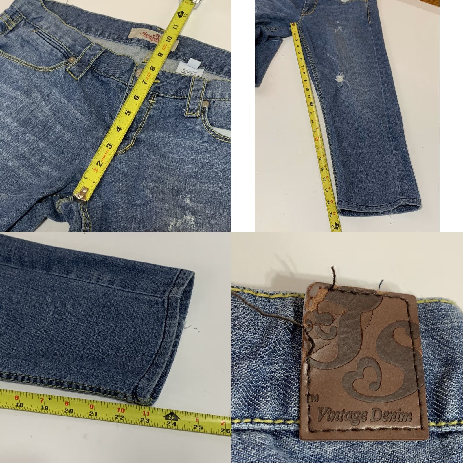 Denime VINTAGE True Soulmate Denim Jeans Women’s Blue 32x23 Size 7 Distressed Straight Leg Cotton Blend Zip Jeans Blue Womens 32x23 Size 28" / US 6 / IT 42 - 8 Thumbnail