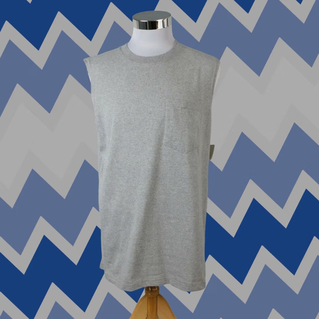 Vintage Open Trails Men's Cotton Blend Pocket Tank Shirt Gray M Size US M / EU 48-50 / 2 - 1 Thumbnail