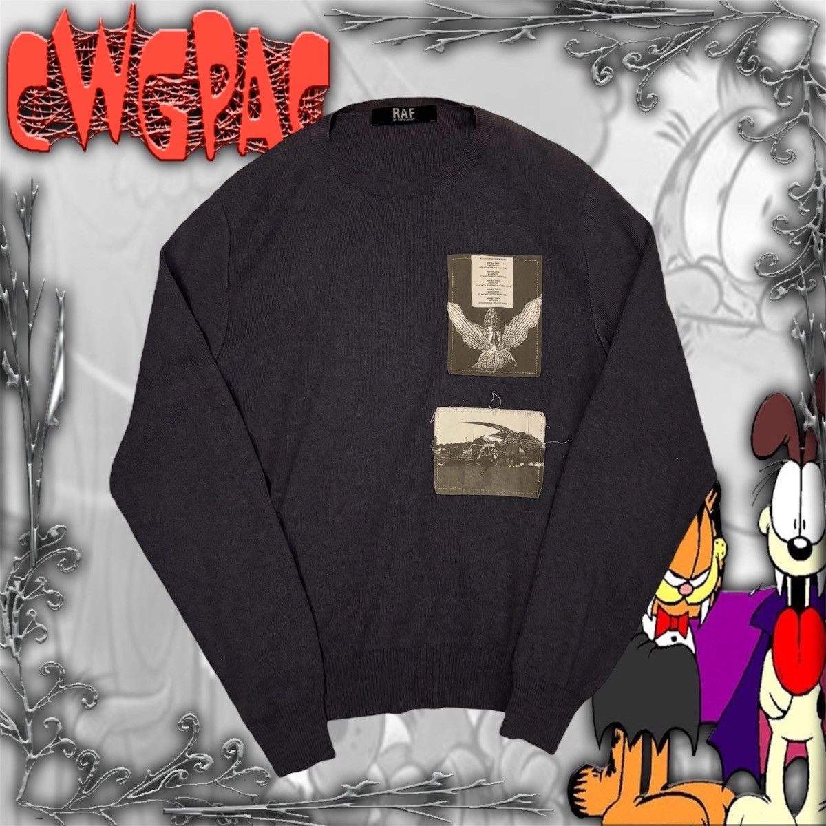 トップス Archive RAF SIMONS Patch Knit Sweater Raf Simons Archive patch sweater | Grailed