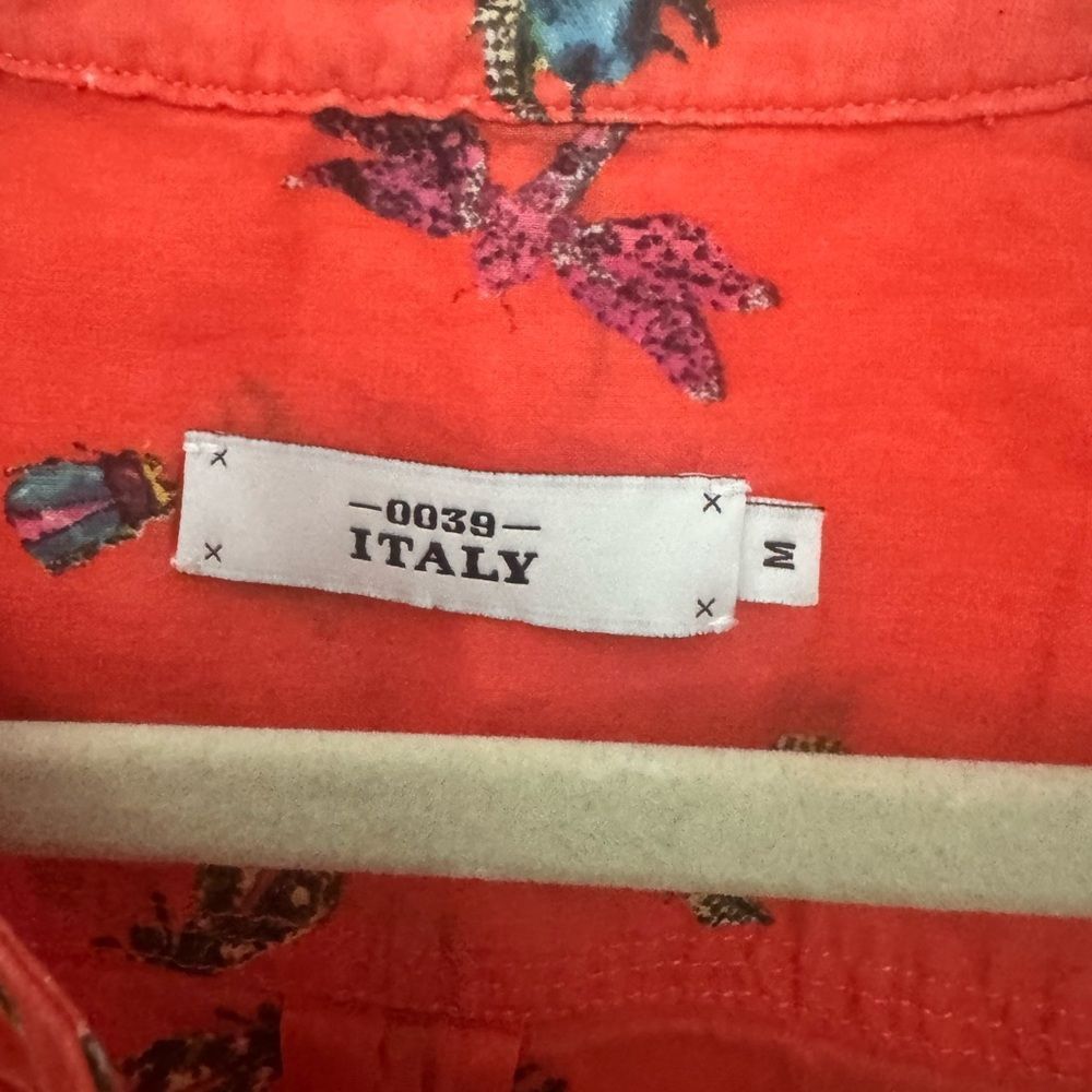 Other 0039 Italy Women’s Orange Button Down Blouse Size M | Insect Size M / US 6-8 / IT 42-44 - 5 Thumbnail