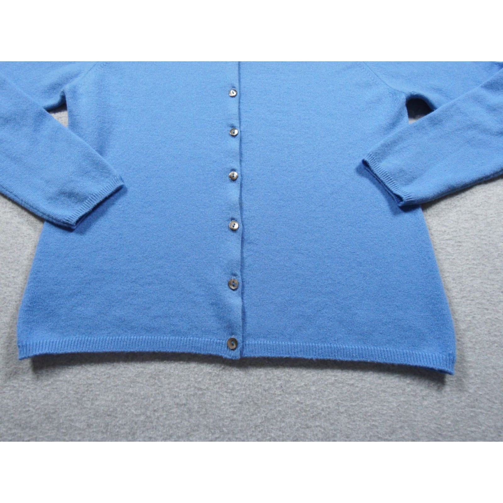 Vintage Carmel Cashmere and Company Sweater Cardigan Womens Medium Blue Knit Scotland Size M / US 6-8 / IT 42-44 - 3 Thumbnail