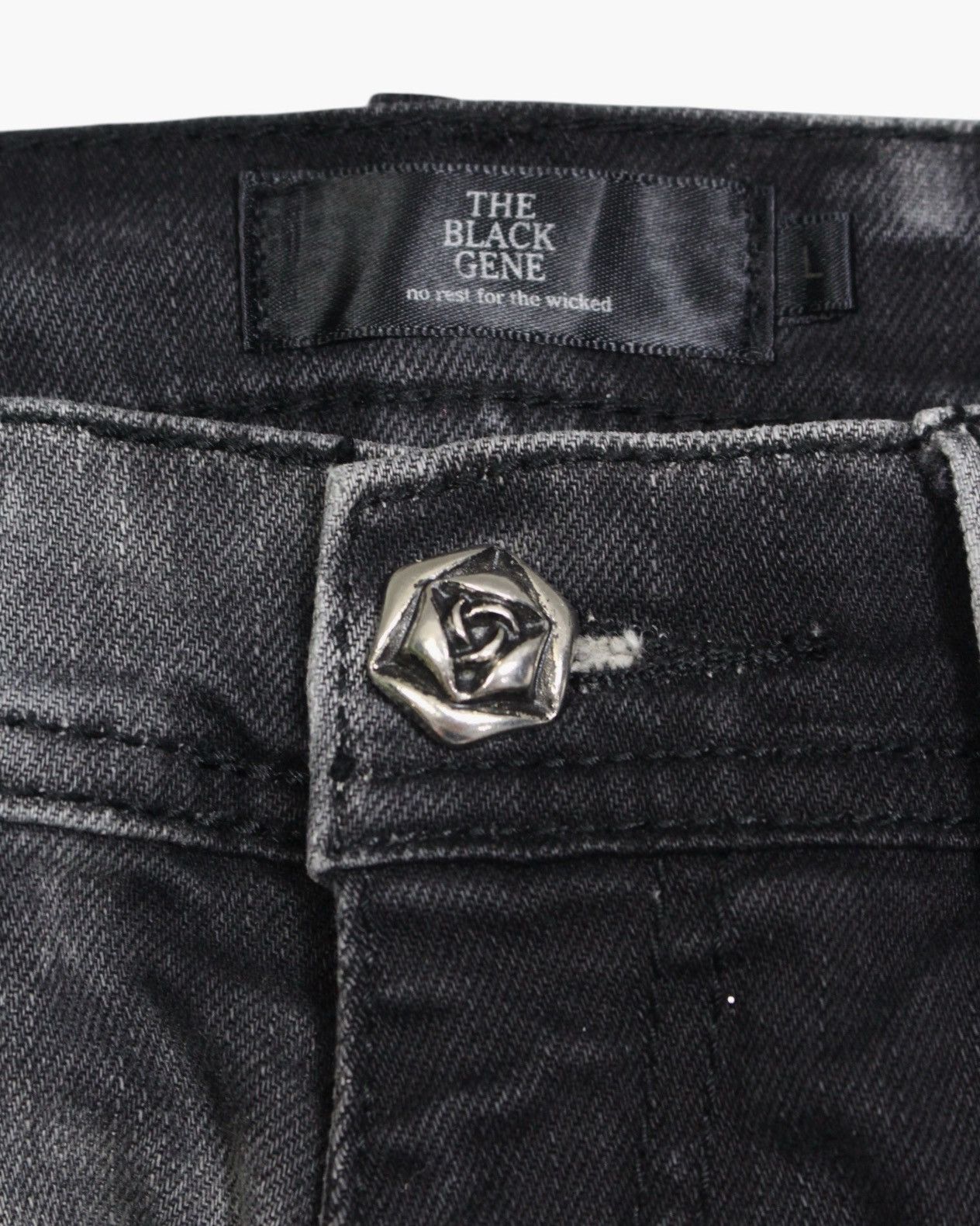 If Six Was Nine 2000S THE BLACK GENE SKULL JEANS Size US 30 / EU 46 - 5 Thumbnail