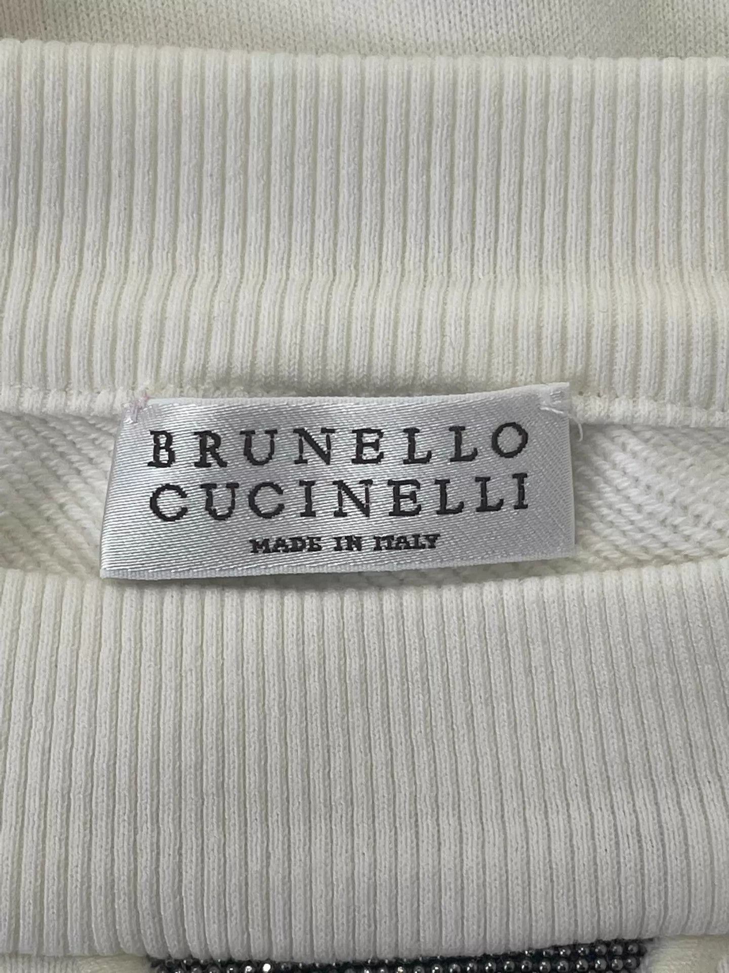 Brunello Cucinelli BC White Beaded Versatile Sweatshirt Size M New Size M / US 6-8 / IT 42-44 - 4 Thumbnail