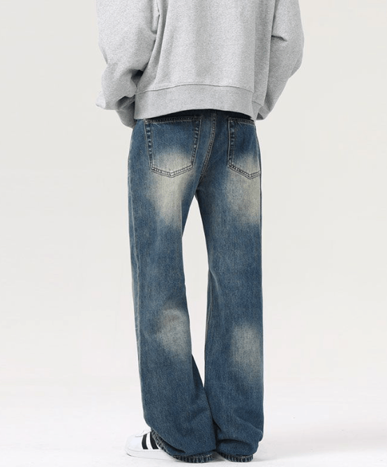 Japanese Brand × Jean Retro distressed straight loose flared wide-leg baggy jeans Size US 32 / EU 48 - 5 Thumbnail