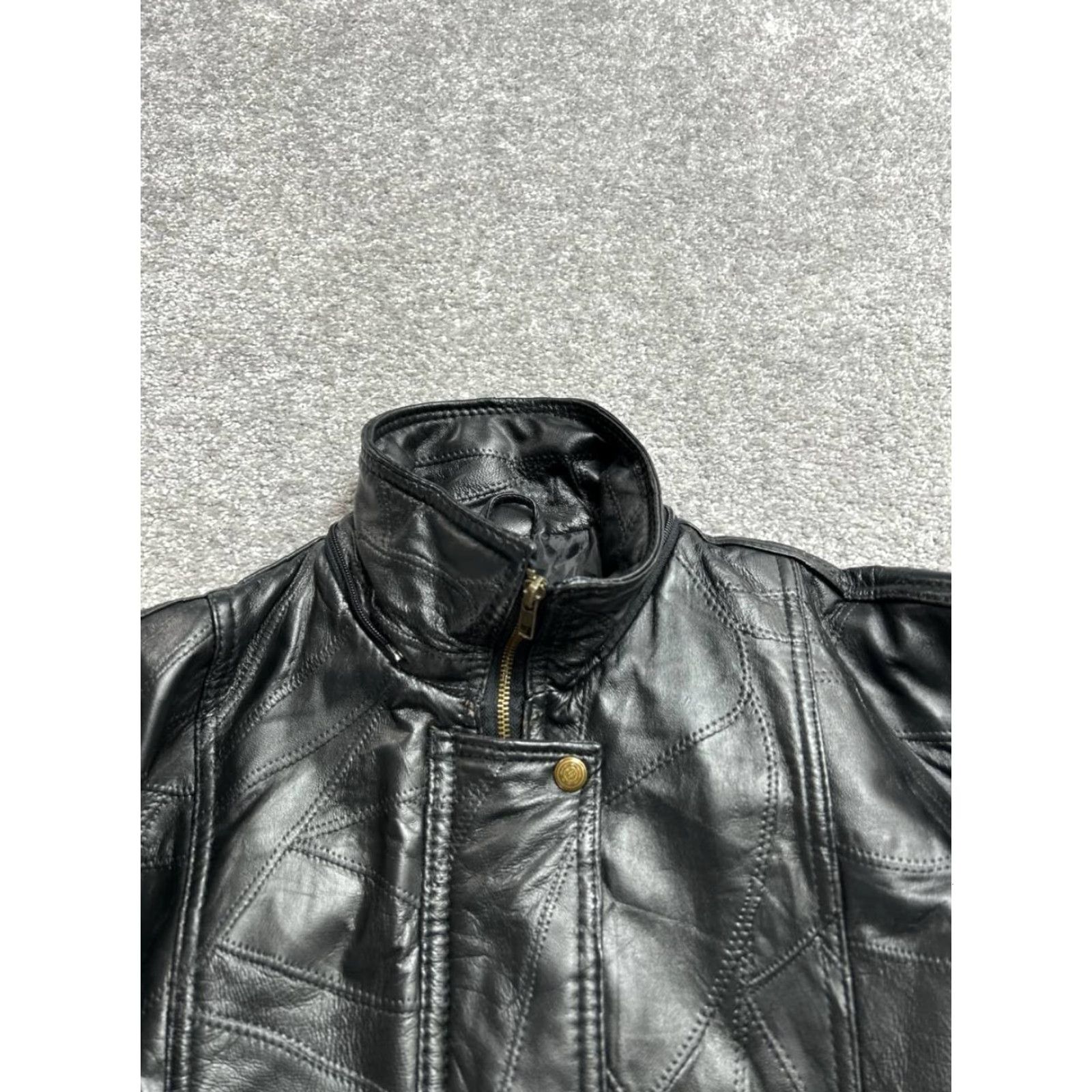 Vintage Vtg Anthony Richards Leather Jacket Womens M Black Patchwork Size M / US 6-8 / IT 42-44 - 3 Thumbnail