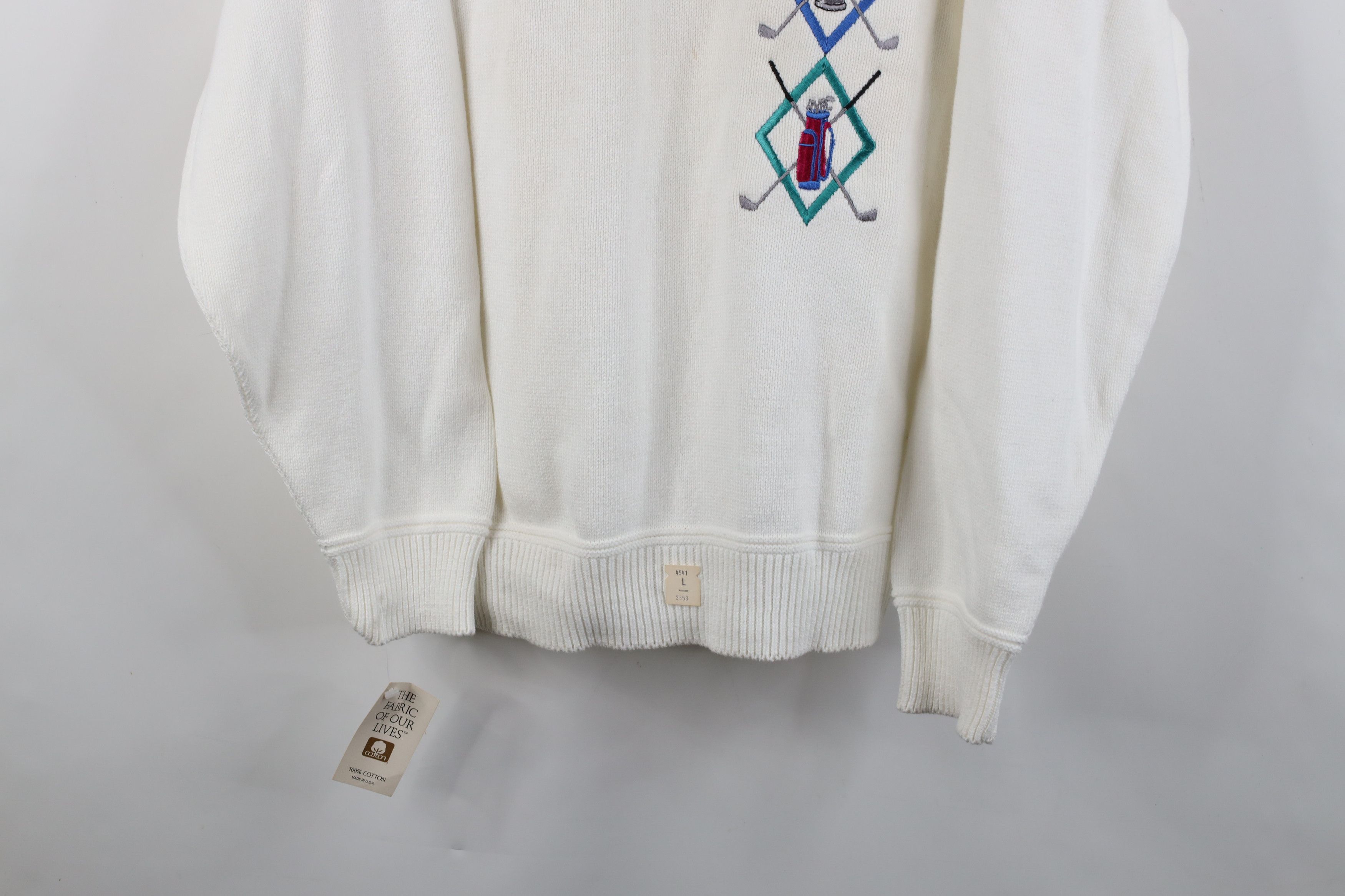 Vintage Deadstock Vintage 90s Streetwear Golf Knit Sweater USA Size US L / EU 52-54 / 3 - 3 Thumbnail