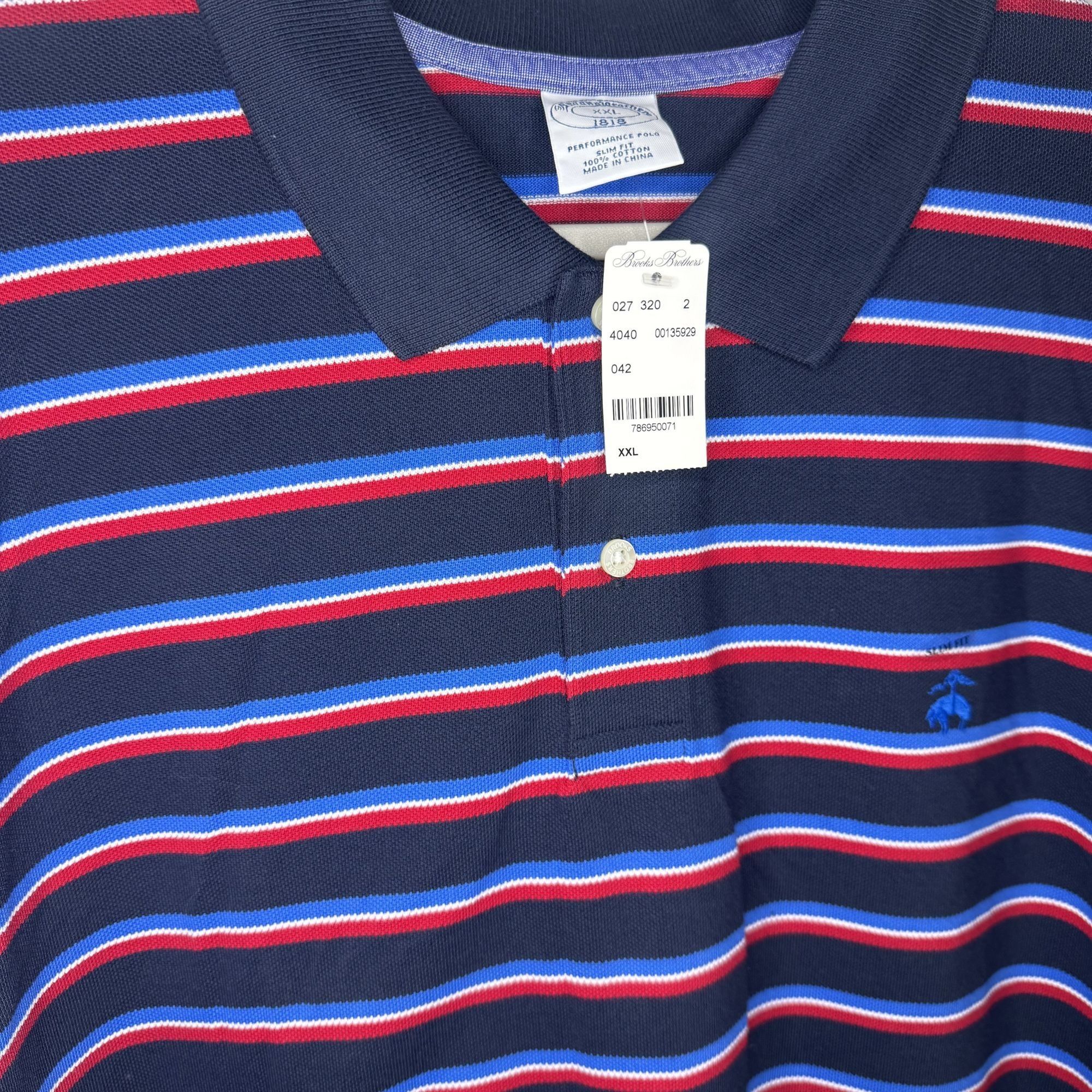 Brooks Brothers Brooks Brothers Performance Polo Slim Fit Mens XXL Size US XXL / EU 58 / 5 - 5 Thumbnail