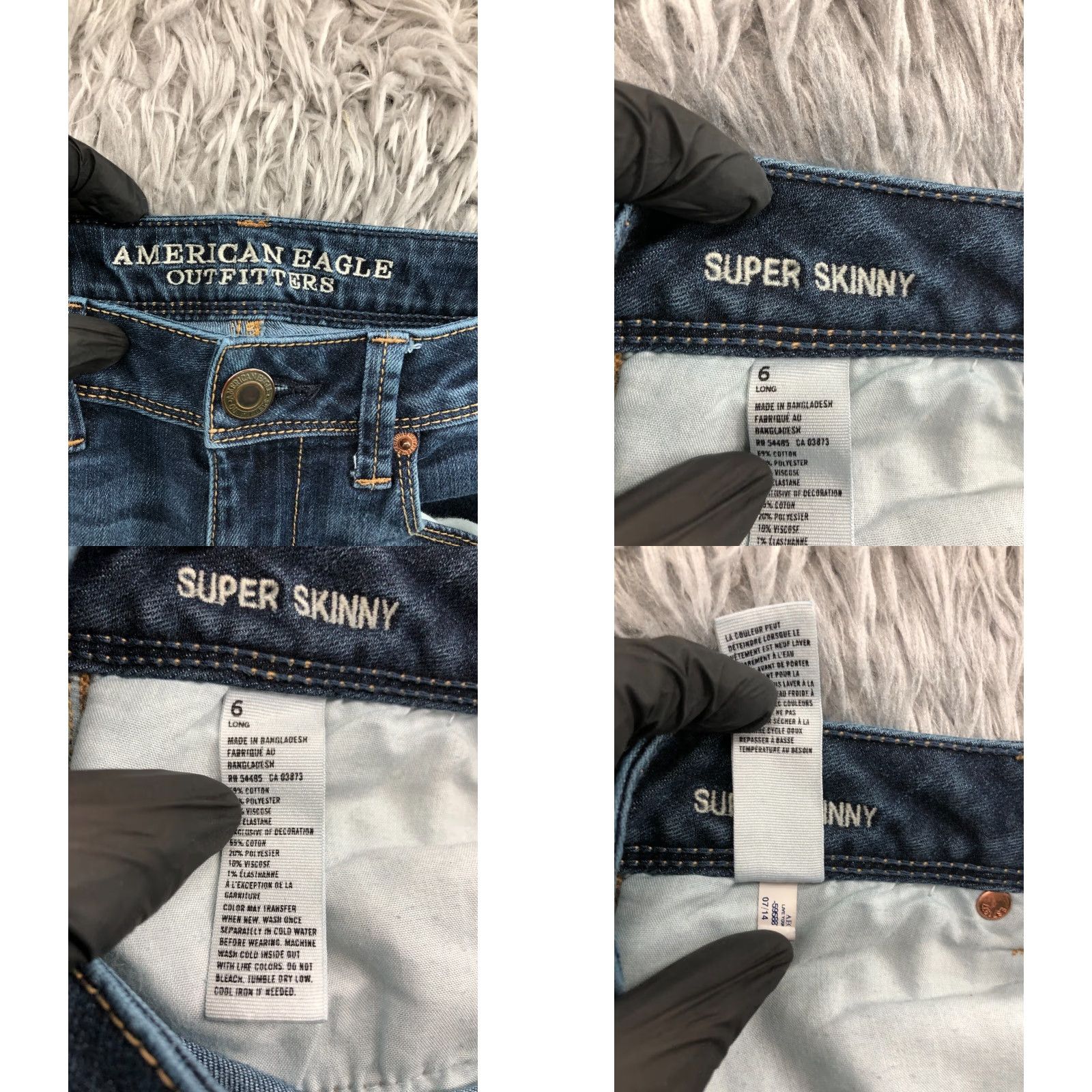 American Eagle Outfitters American Eagle Super Skinny Jeans Womens Size 6 Long Medium Wash Blue SMALL FLAW Size 28" / US 6 / IT 42 - 9 Thumbnail