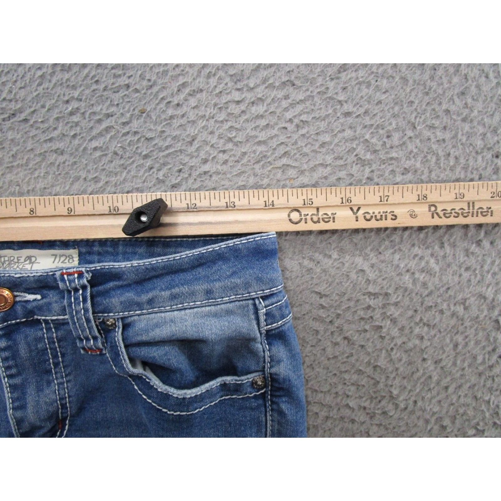 Market Thread Market Women's Blue Stretch Denim Bootcut Jeans Size 7/28 Size 28" / US 6 / IT 42 - 6 Thumbnail