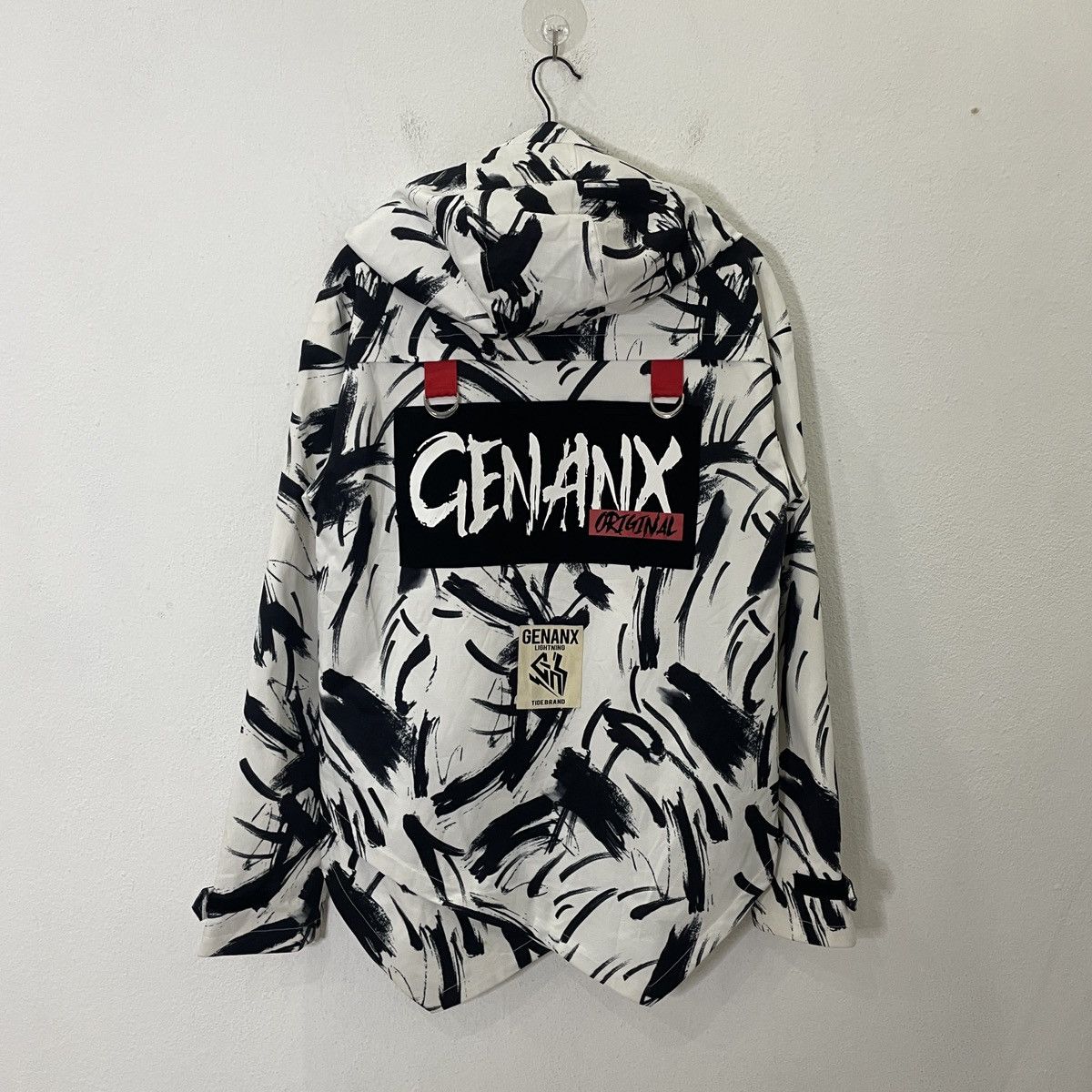 image of Vintage Genanx Art Hoodies Hype Jacket in Black/White, Men's (Size Medium)