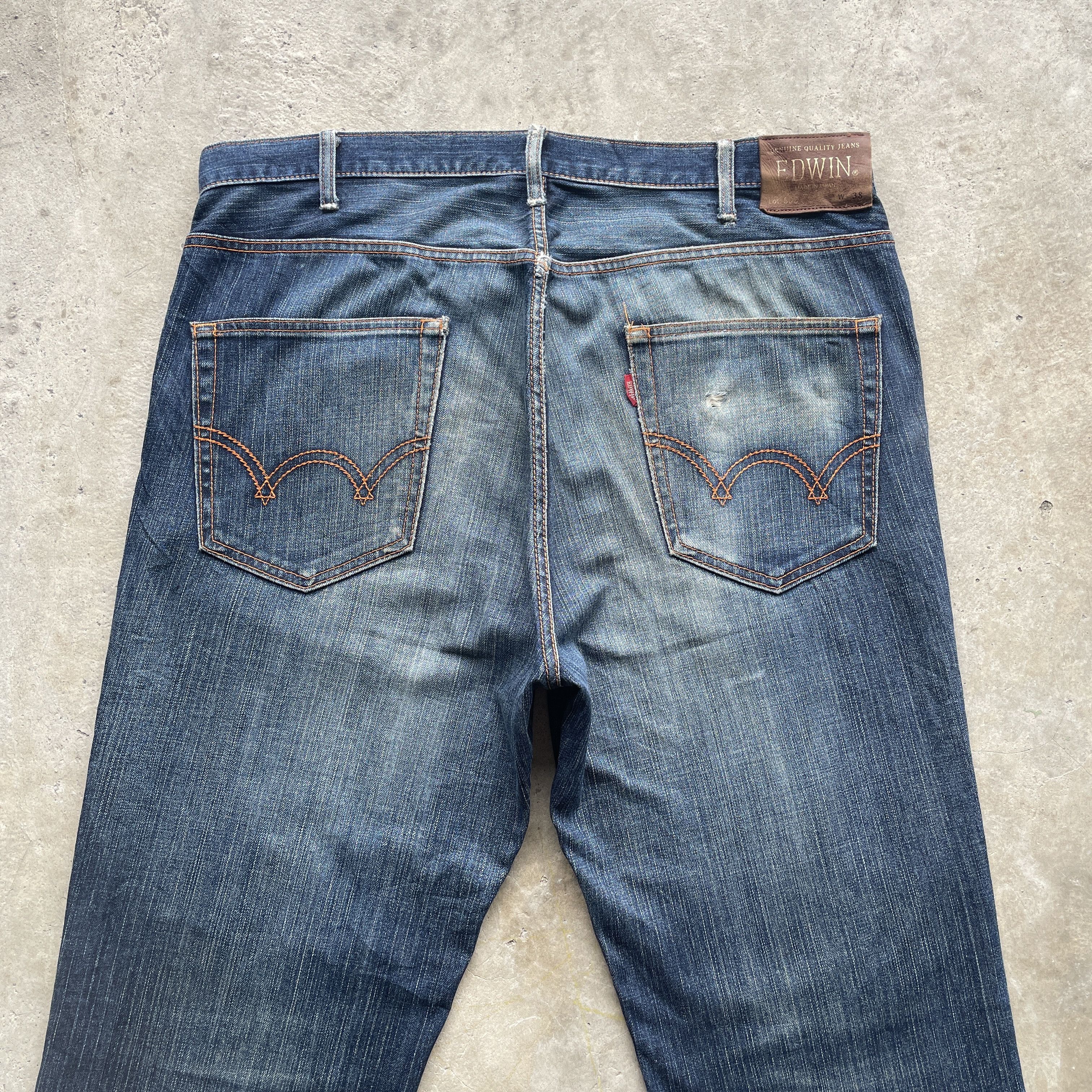 Edwin × Japanese Brand VINTAGE EDWIN JEANS FADED DENIM DISTRESSED PANTS W39x26.5 Size US 39 - 11 Thumbnail