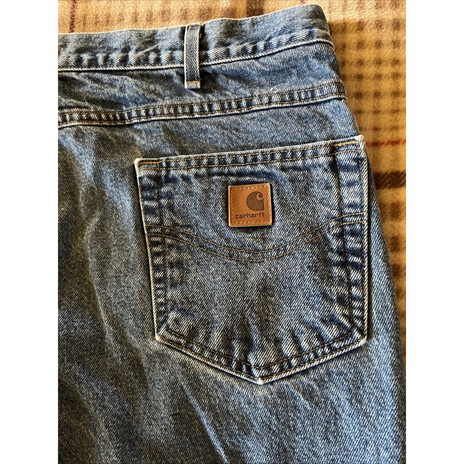 Carhartt Carhartt Jeans Mens 40x28 Blue Relaxed Fit Denim Cotton Work Size US 40 / EU 56 - 12 Thumbnail