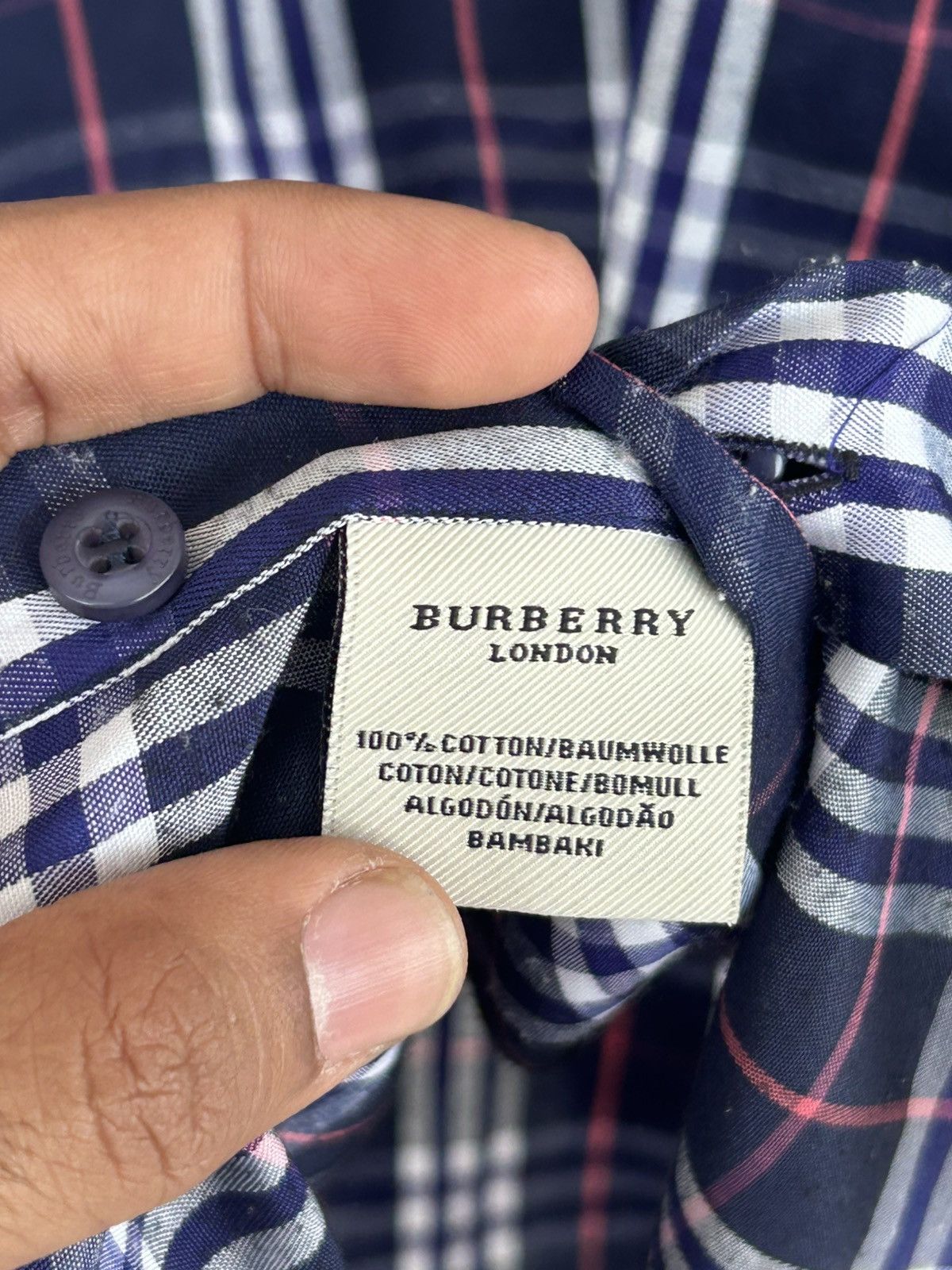 Burberry Burberry Checkered Vintage Button Up Shirt Size US L / EU 52-54 / 3 - 5 Thumbnail