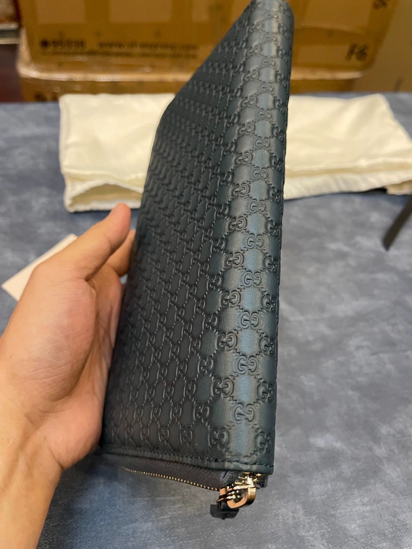 Gucci Gucci Double G Embossed Leather Clutch Size ONE SIZE - 2 Thumbnail