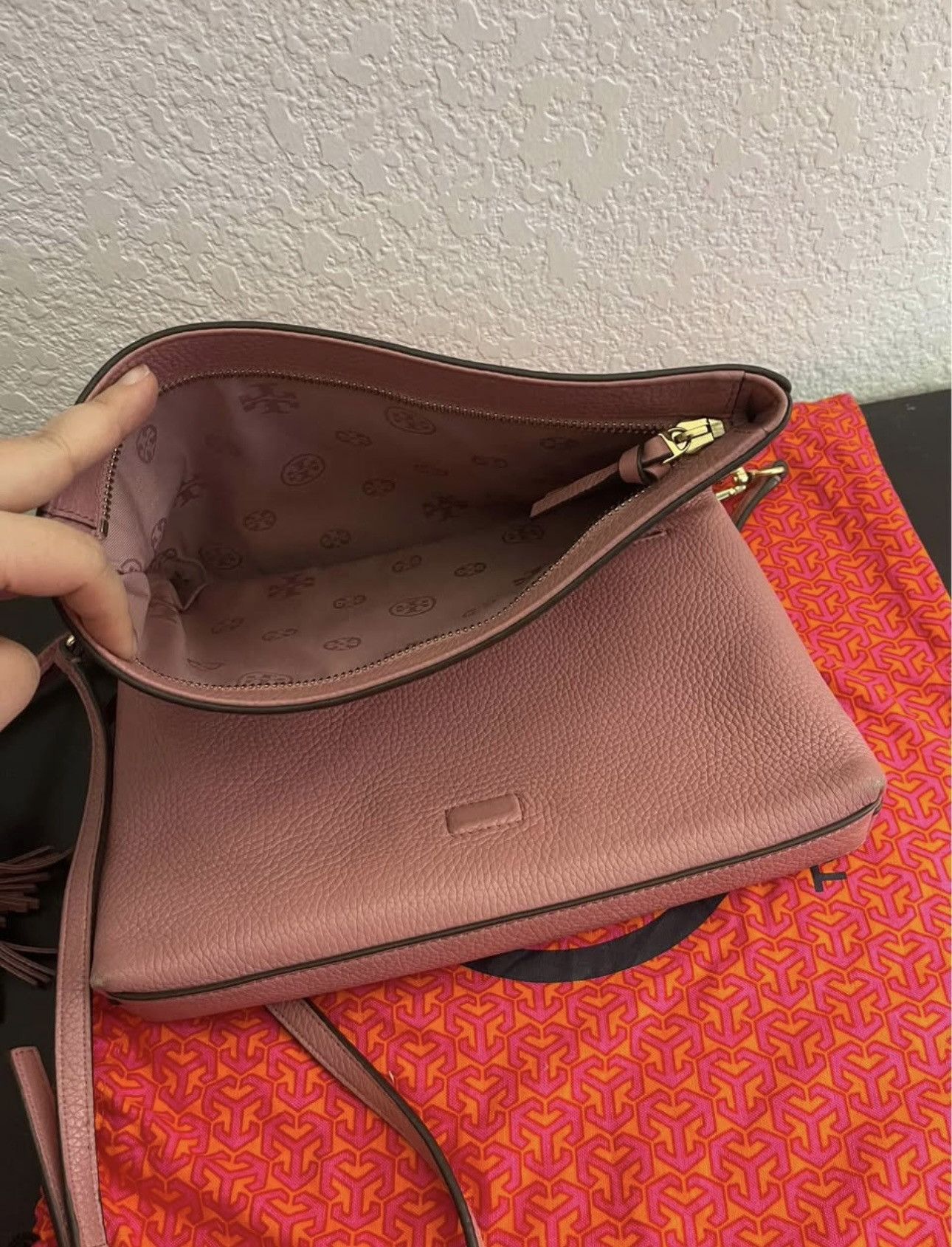 Tory Burch Thea Mini Foldover Pink Magnolia Tory Burch Crossbody Bag Size ONE SIZE - 7 Thumbnail