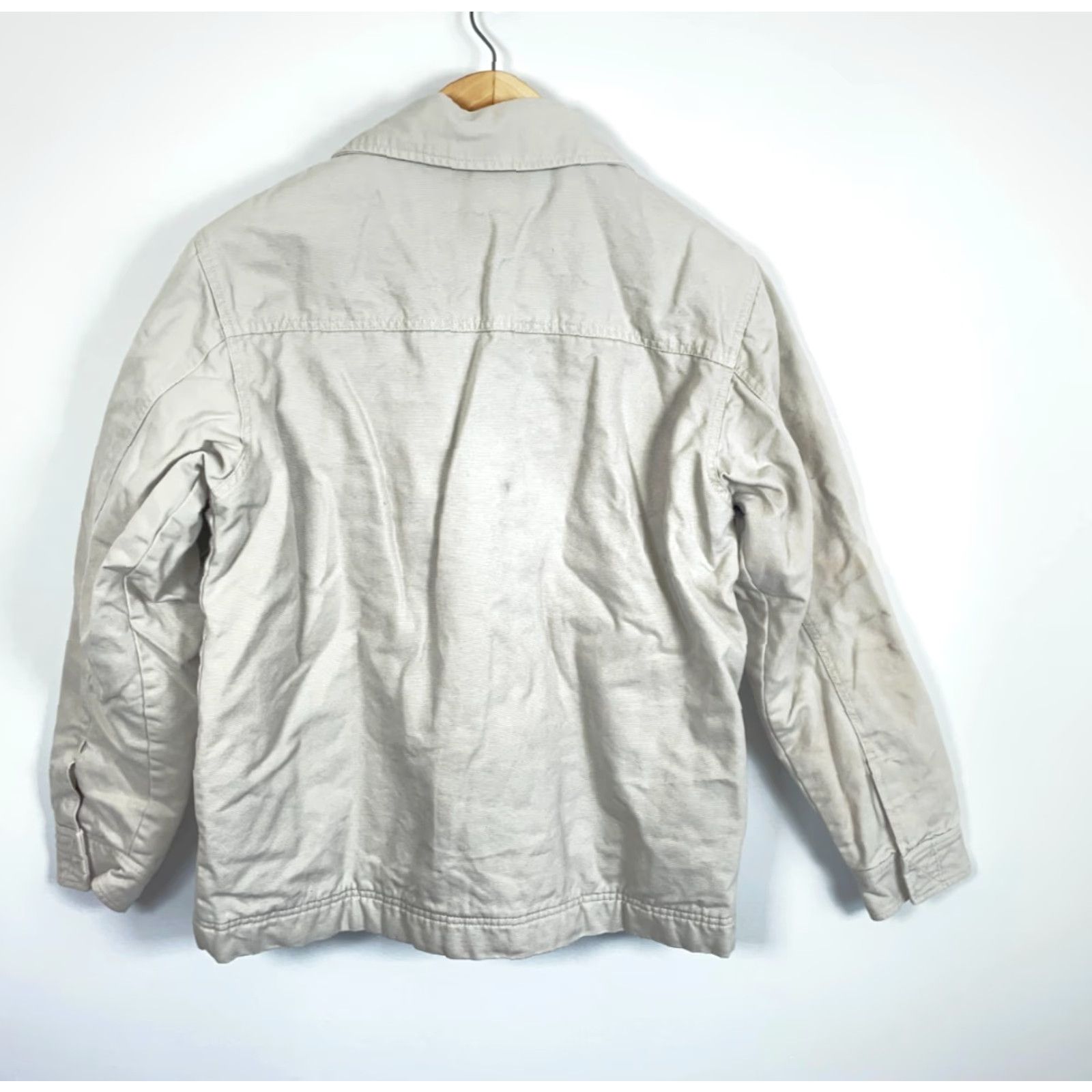 Vintage VINTAGE Urban Pipeline Jacket Canvas Blanket Lined Bomber Coat Short Zip Wool Lining Men Small Beige 90s Hipster Workwear Mens Size US S / EU 44-46 / 1 - 2 Thumbnail
