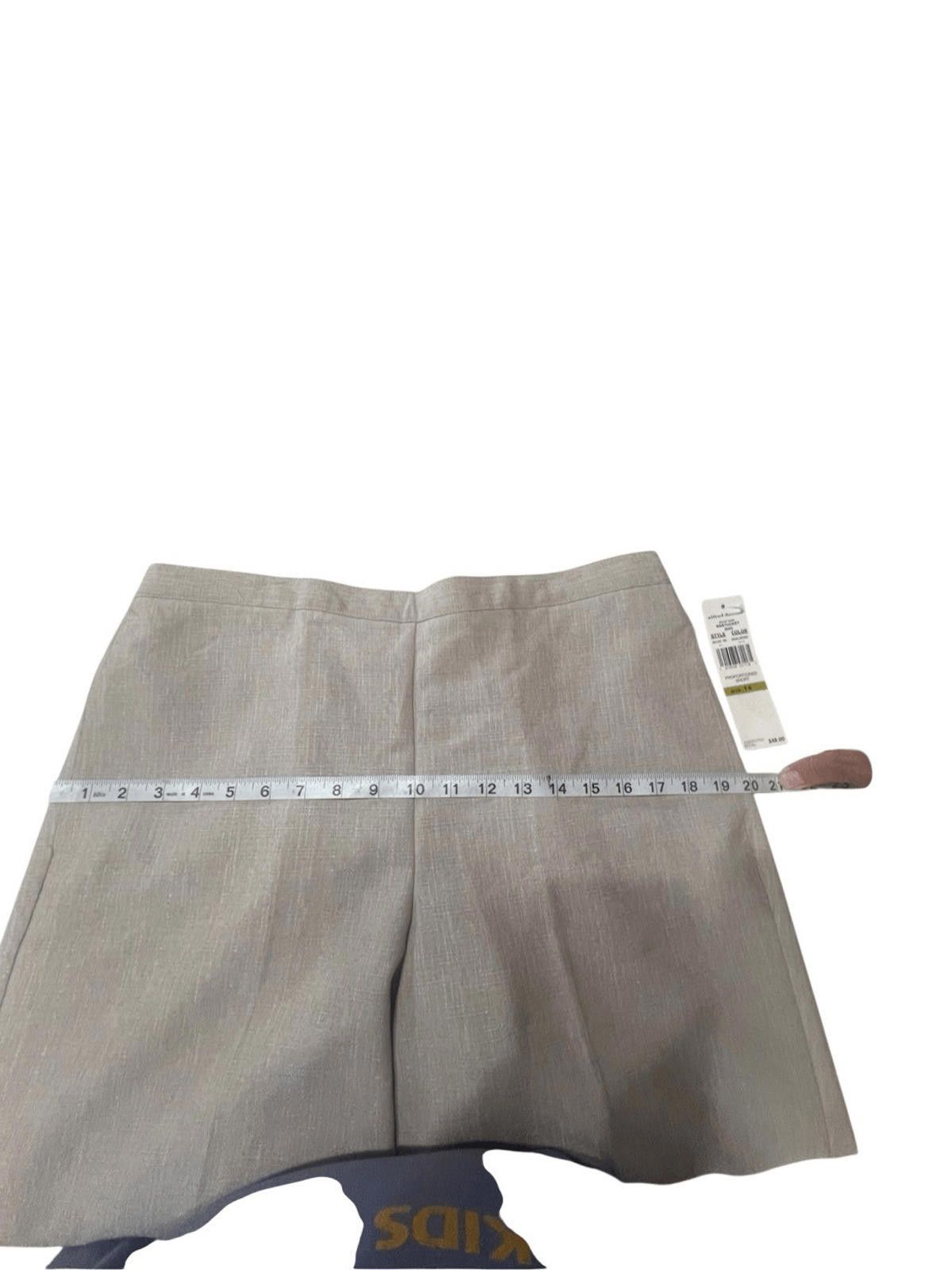 Designer Alfred Dunner Classic Fit Pull On Pants 14 Short Almond NWT Size 36" / US 14 / IT 50 - 6 Thumbnail