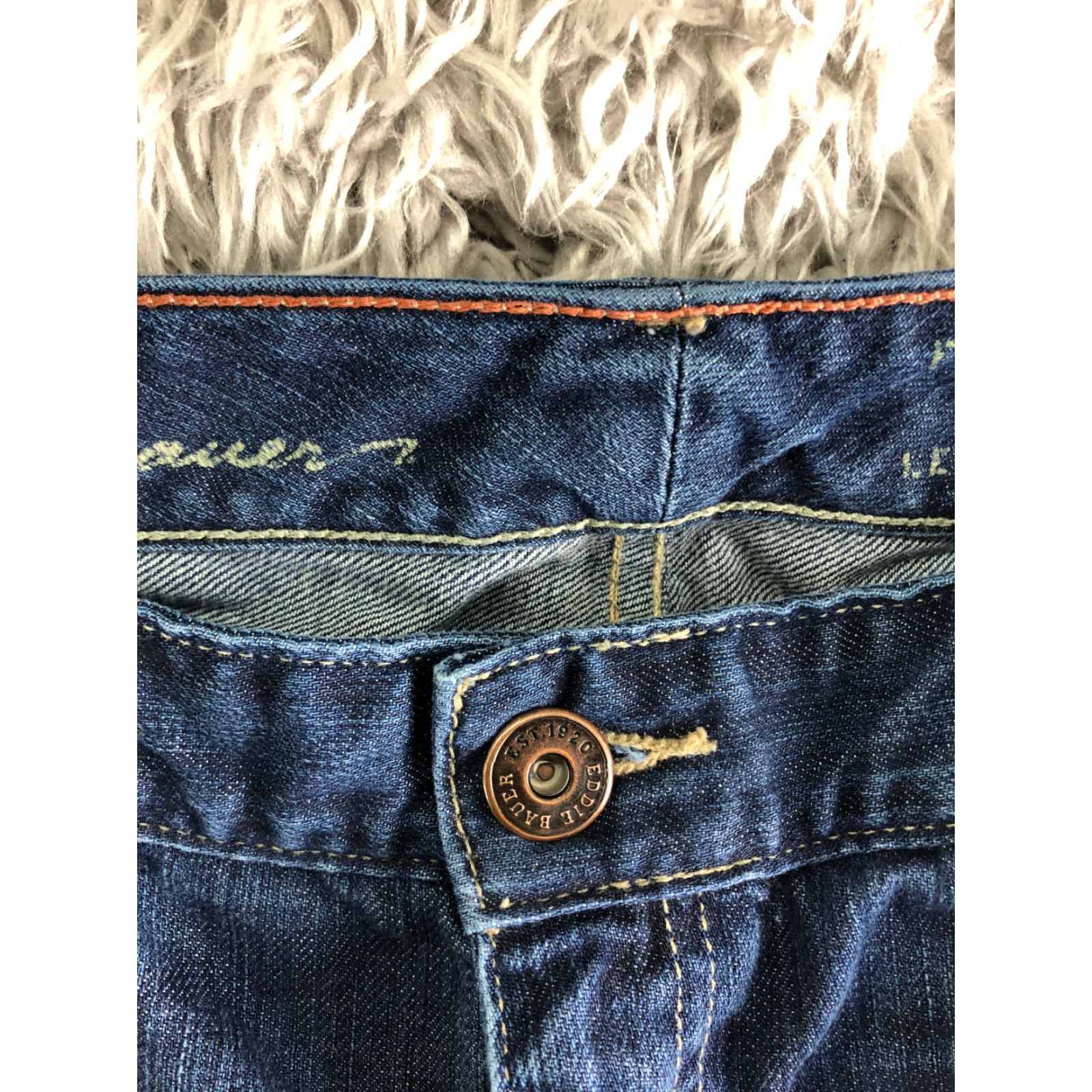 Eddie Bauer Eddie Bauer Barely Boot Jeans Womens Mid Rise Dark Wash Blue Denim Size 10P Size 32" / US 10 / IT 46 - 7 Thumbnail