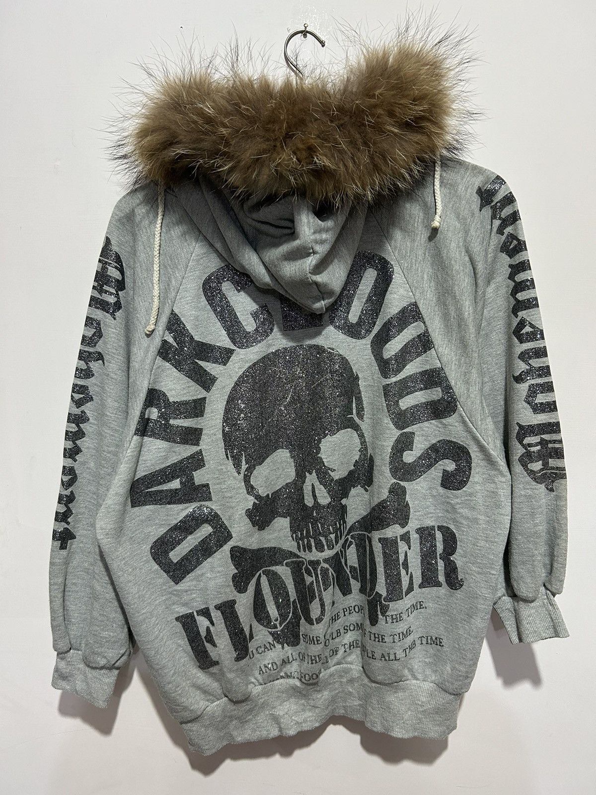 Fur zip hoodie skull style Ifsixwasnine lgb