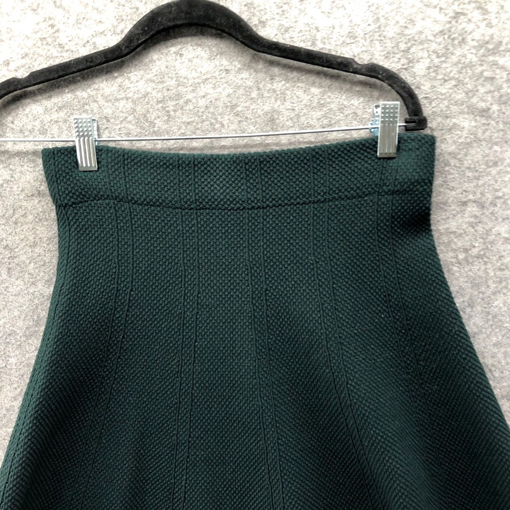 Zara Zara Basic A-Line Skirt Womens S Forest Green Knit Mini Pull On Size 28" / US 6 / IT 42 - 3 Thumbnail