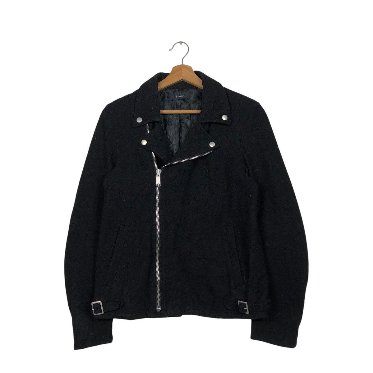 Hysteric Glamour 🔥VINTAGE WOOL CROPPED BIKER JACKET RAGEBLUE DOUBLE COLLAR Size US M / EU 48-50 / 2 - 3 Thumbnail