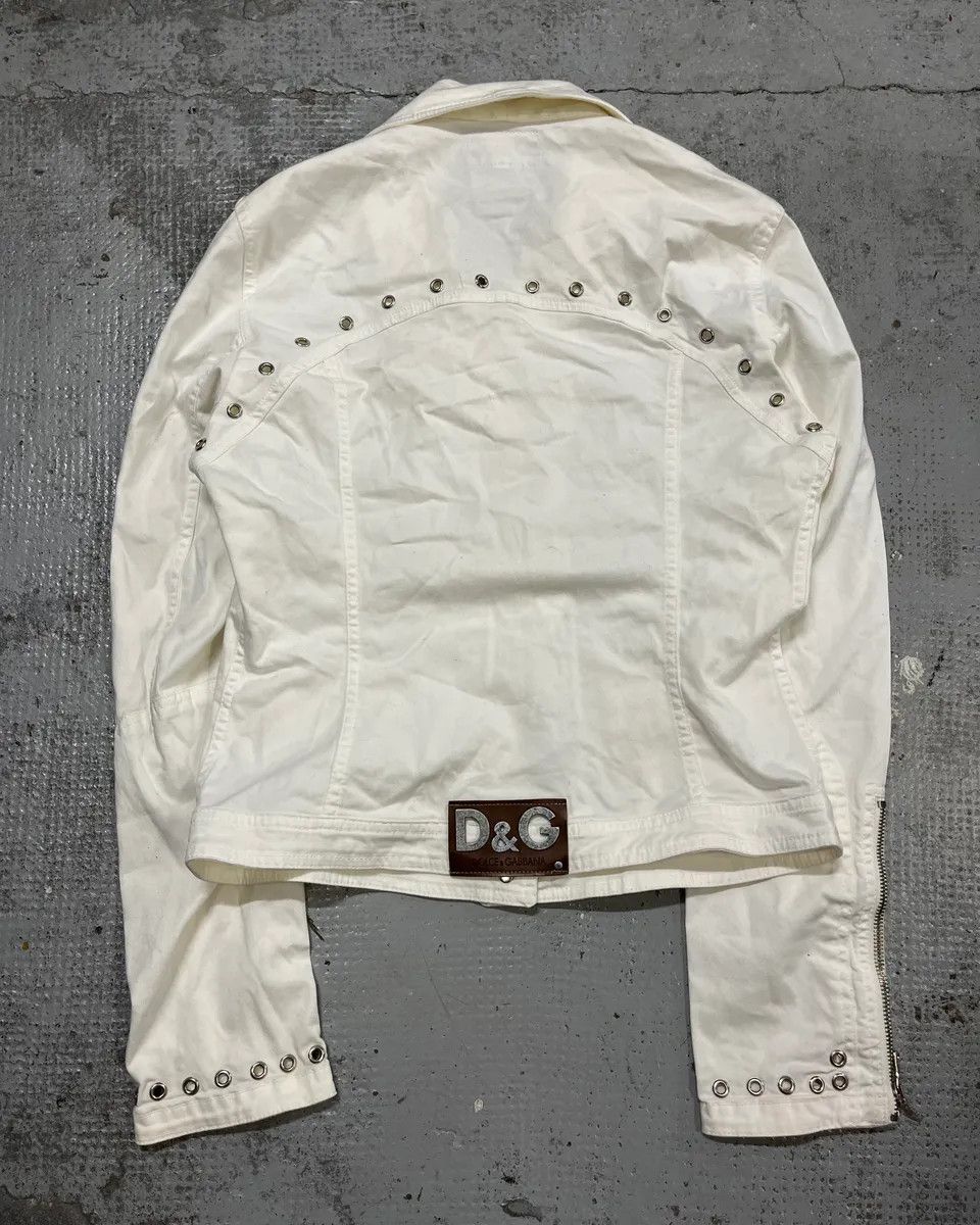 Dolce & Gabbana 2000s Dolce & Gabbana White Light Perfecto Jacket Size M / US 6-8 / IT 42-44 - 7 Thumbnail