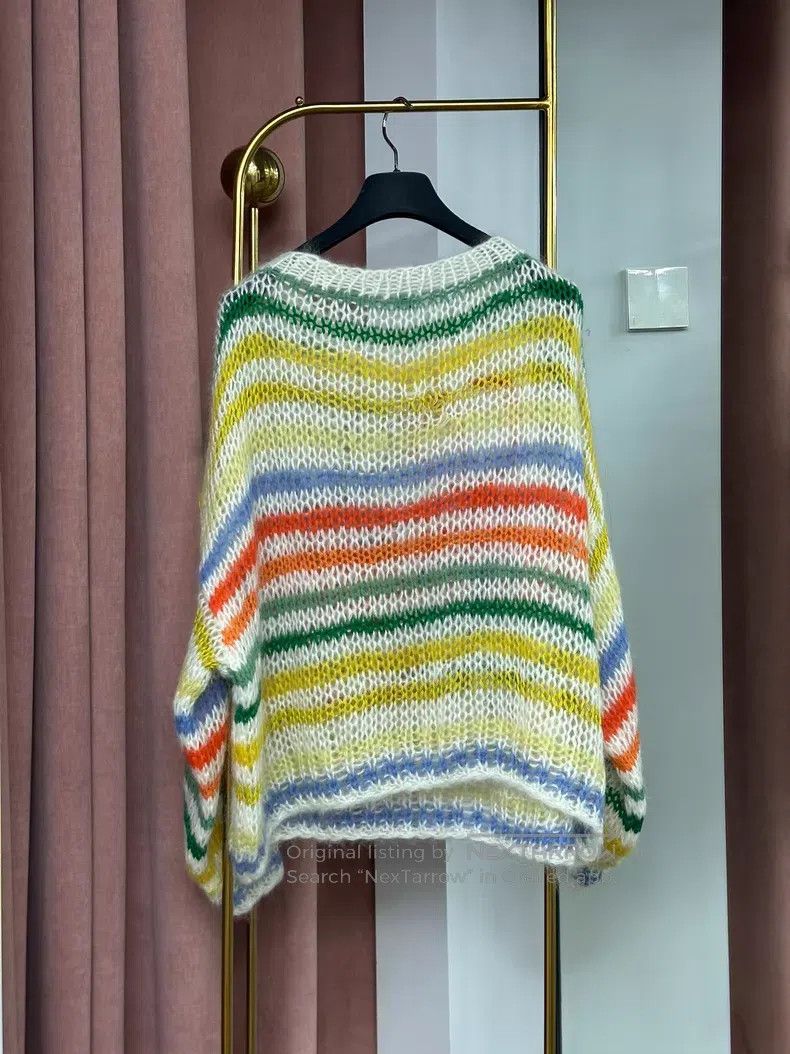 Loewe Loewe Colorful Striped Logo Mohair Sweater Size M / US 6-8 / IT 42-44 - 3 Thumbnail