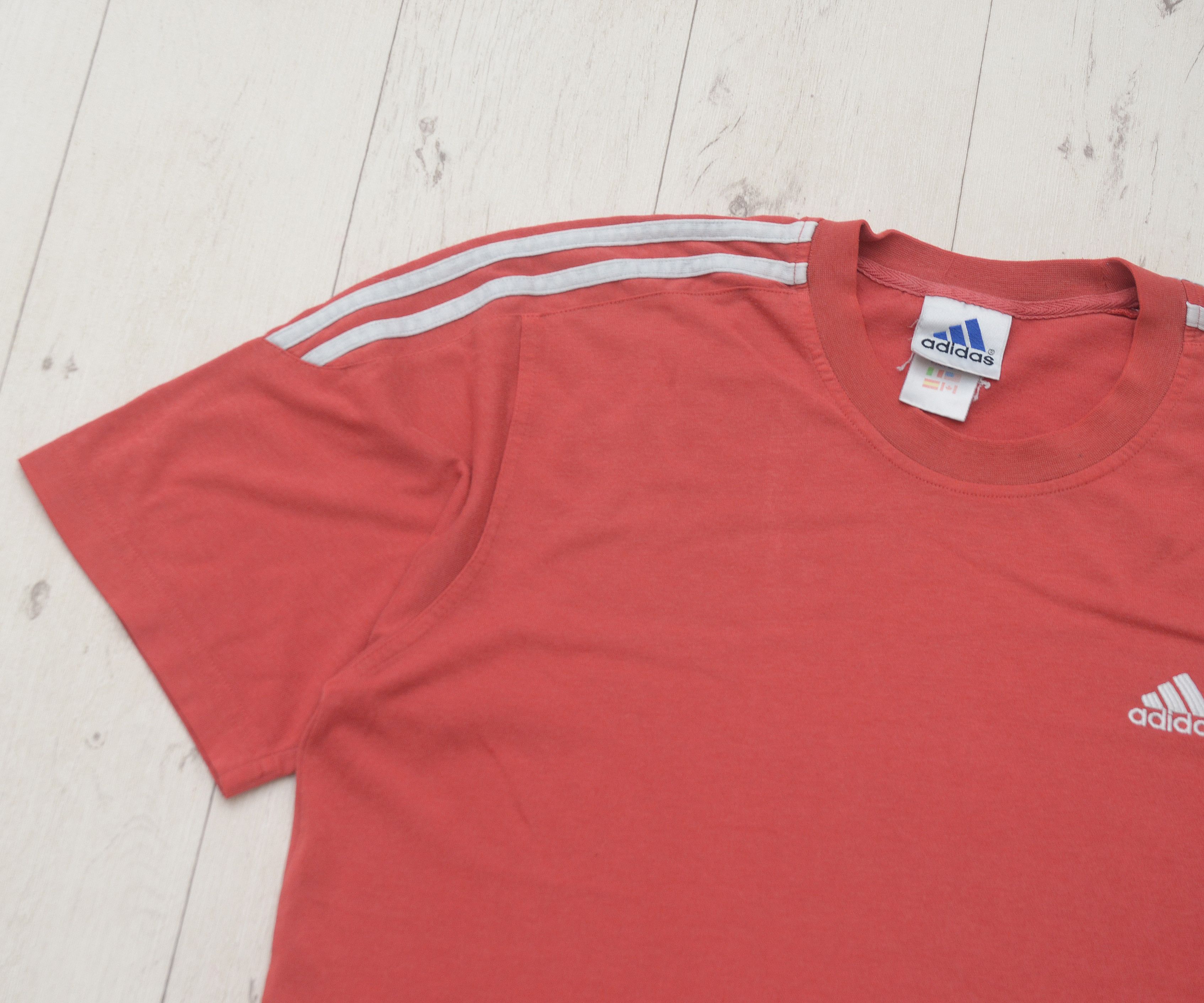 Adidas × Vintage ⛽️ ADIDAS 90’s 3 STRIPES RETRO TEE Y2K Red T-shirt Size US L / EU 52-54 / 3 - 3 Thumbnail