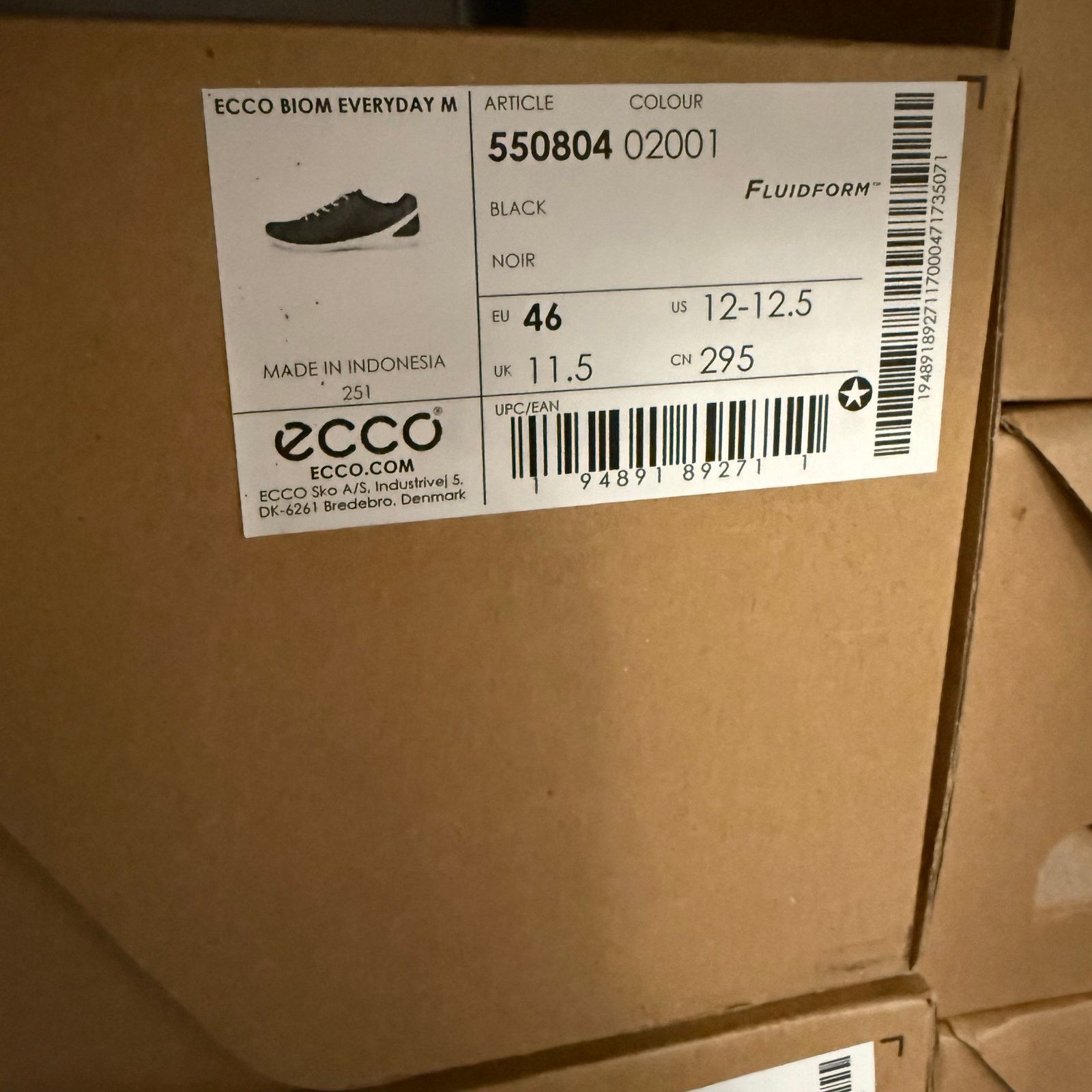 Ecco ECCO MEN'S 46 BIOM EVERYDAY BLACK LIGHT WEIGHT SNEAKER NIB Size US 12 / EU 45 - 5 Thumbnail