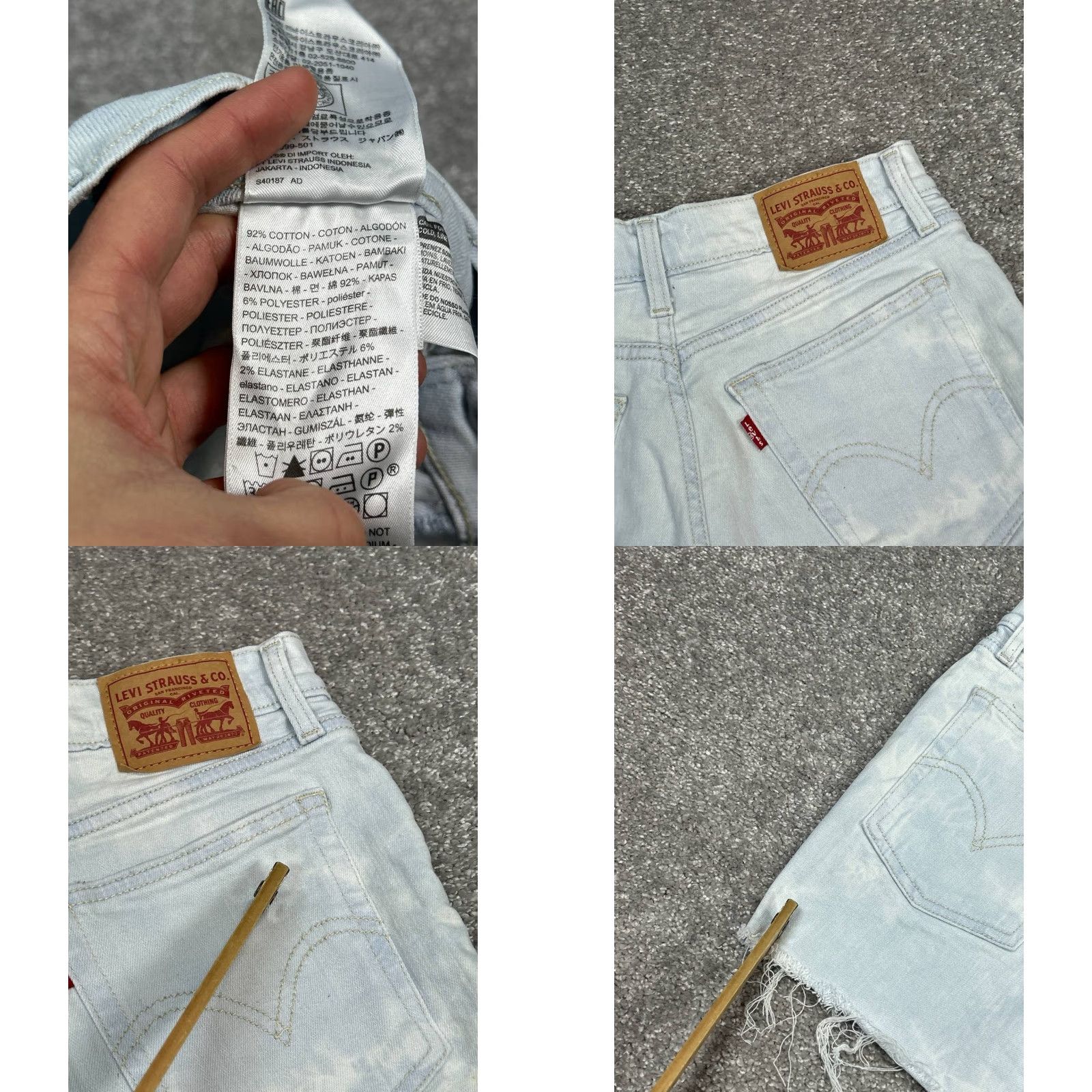 Levi's Levis Blue Denim High Rise Shorts Womens 27 Cut-Off 2in Inseam Stretch Cotton Polyester Spandex Frayed Hem Classic Modern 5-Pocket Womens Levi's Size 27" / US 4 / IT 40 - 8 Thumbnail