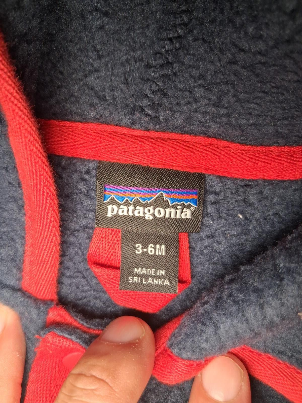 Patagonia Patagonia Deep Pile Fleece Jacket 3-6M Blue Hood Buttons Size ONE SIZE - 3 Thumbnail