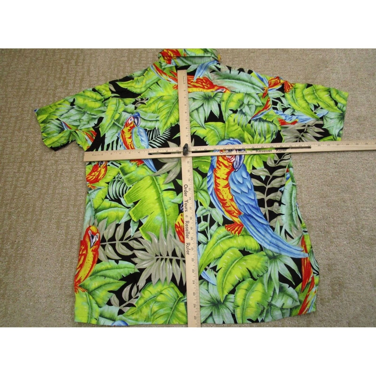 Vintage Pineapple Connection Shirt Medium Green Vintage Hawaiian Tropical Macaw Parrot Men’s Button-Up Short Sleeve Floral Size US M / EU 48-50 / 2 - 4 Thumbnail