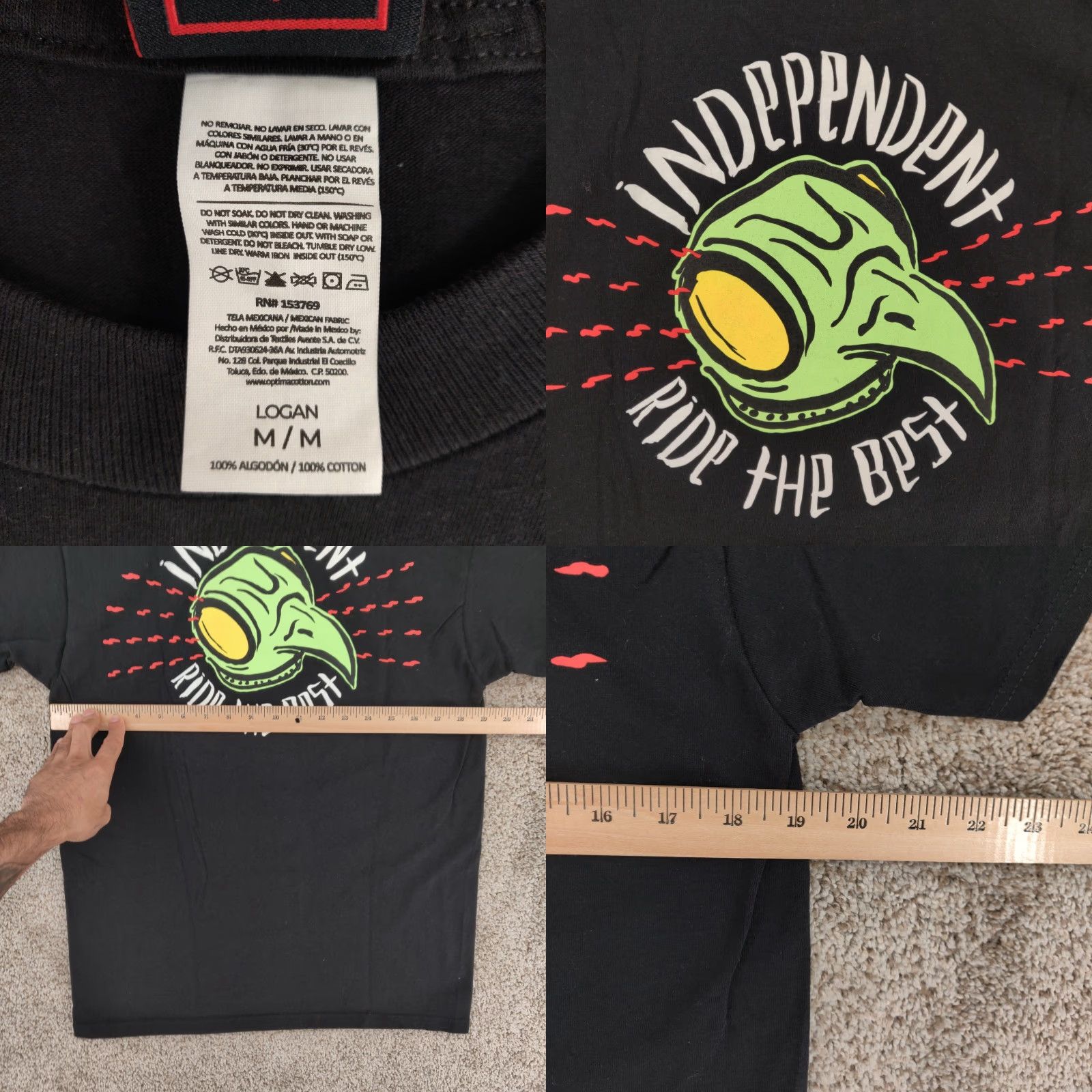Vintage VINTAGE Independent Trucks Shirt Mens Medium Tony Hawk Short Sleeve Y2k 90s Logo Black Cotton Knit Crew Neck Size US M / EU 48-50 / 2 - 8 Thumbnail