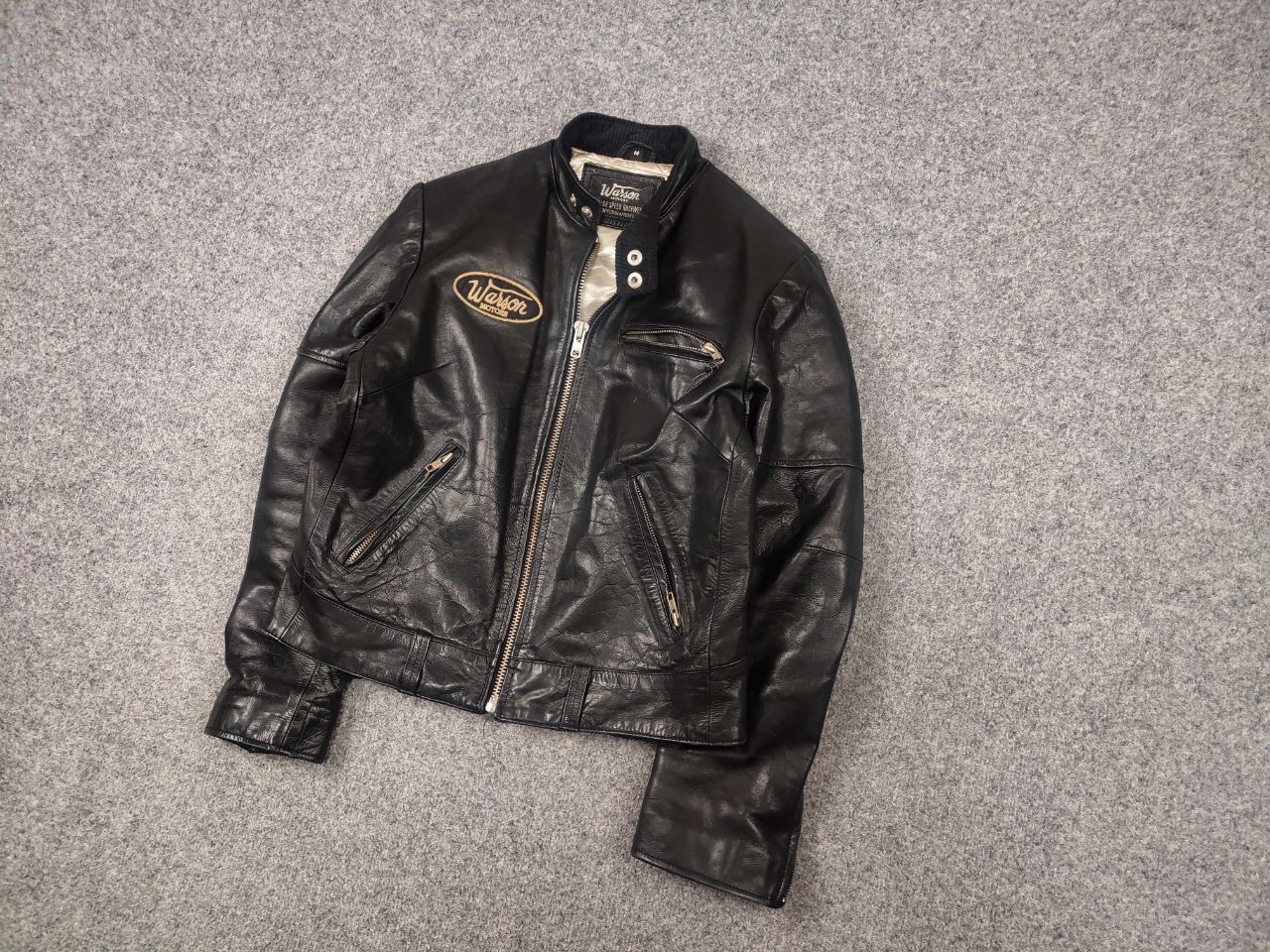 Vintage Warson Vintage Speed Black Leather Retro Motorcycle jacket Size US M / EU 48-50 / 2 - 3 Thumbnail