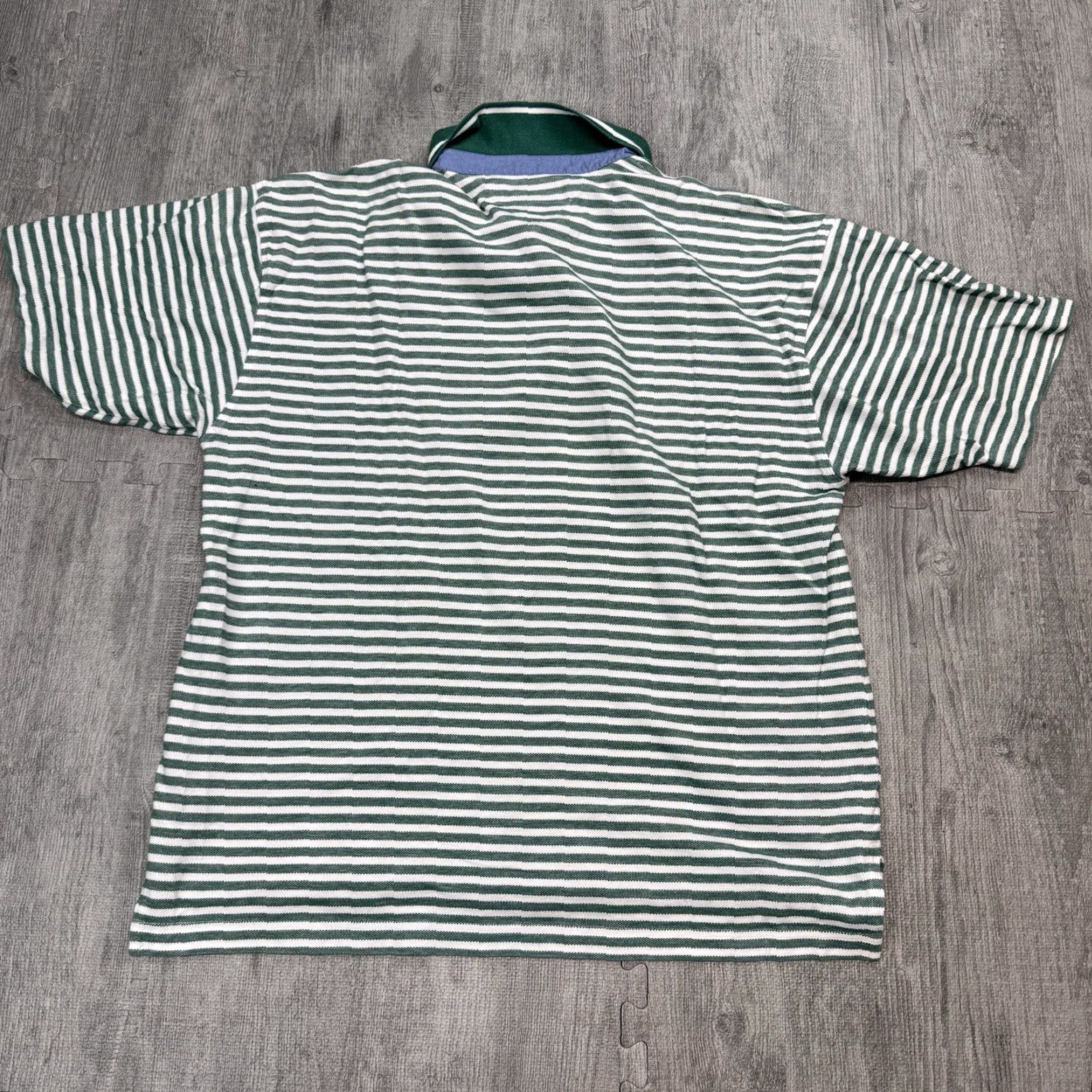 Tommy Hilfiger VINTAGE Tommy Hilfiger Polo Shirt Men 2XL Green White Striped 90s Casual All Seasons Size US XXL / EU 58 / 5 - 7 Thumbnail