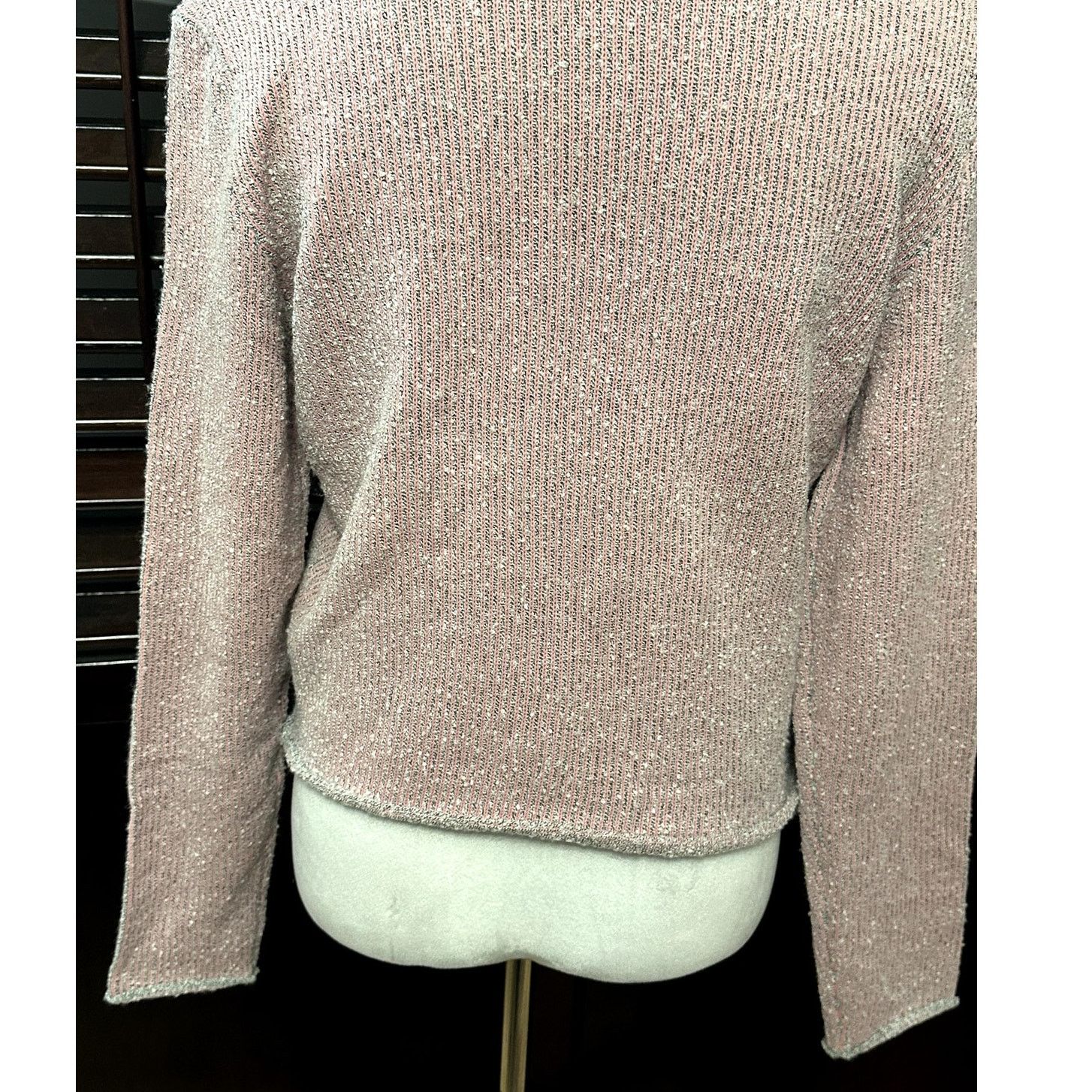 Other Cotton Emporium Womens Pink/Gray Striped Mock Sweater M NWOT Size M / US 6-8 / IT 42-44 - 7 Thumbnail