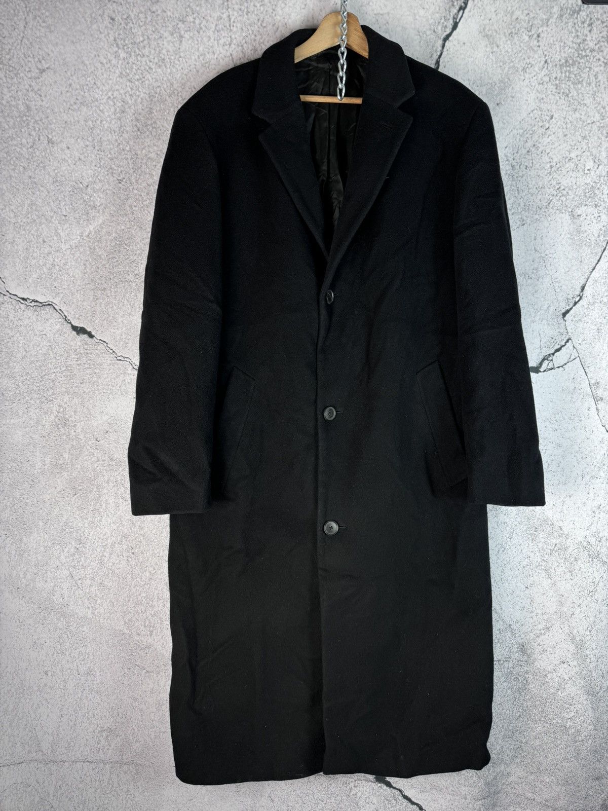 image of Avant Garde x Hugo Boss Wool Long Coat Outerwear Jacket in Black, Men's (Size Large)