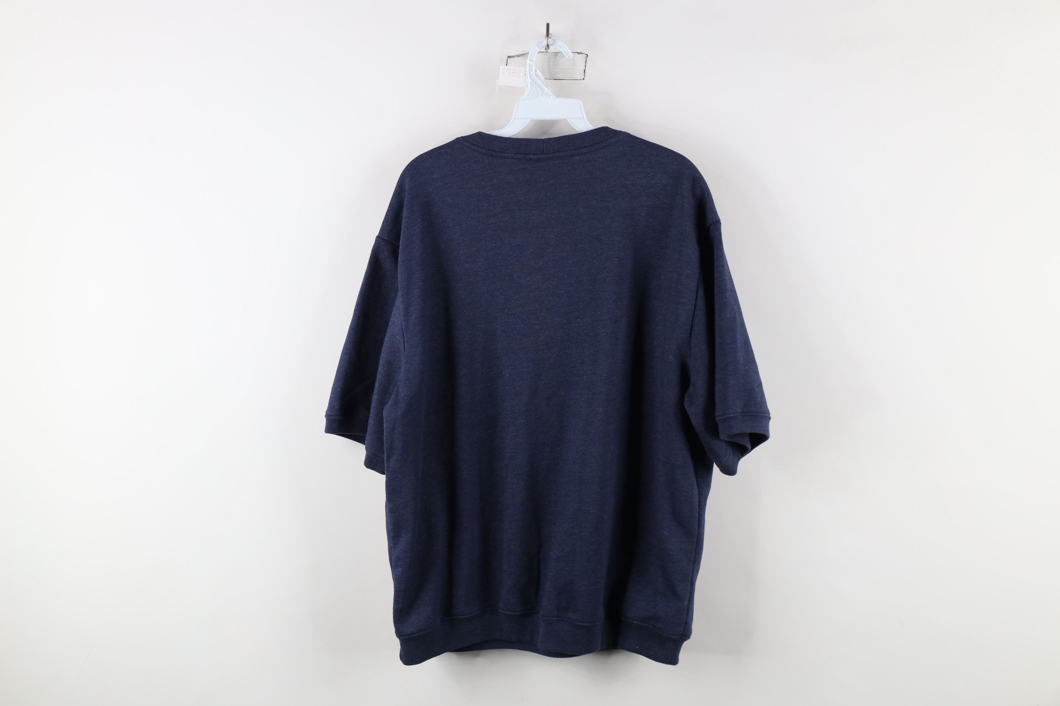 Vintage Vintage 90s Streetwear Blank Short Sleeve Sweatshirt Blue Size US L / EU 52-54 / 3 - 6 Thumbnail