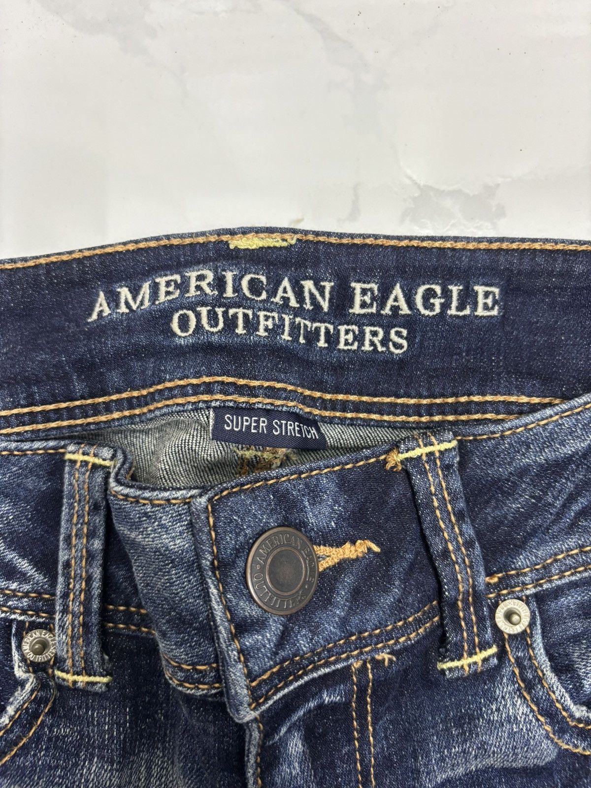 If Six Was Nine × Japanese Brand Flare Jeans Kick Bootcut American Eagle Distressed Denim Size 27" / US 4 / IT 40 - 9 Thumbnail