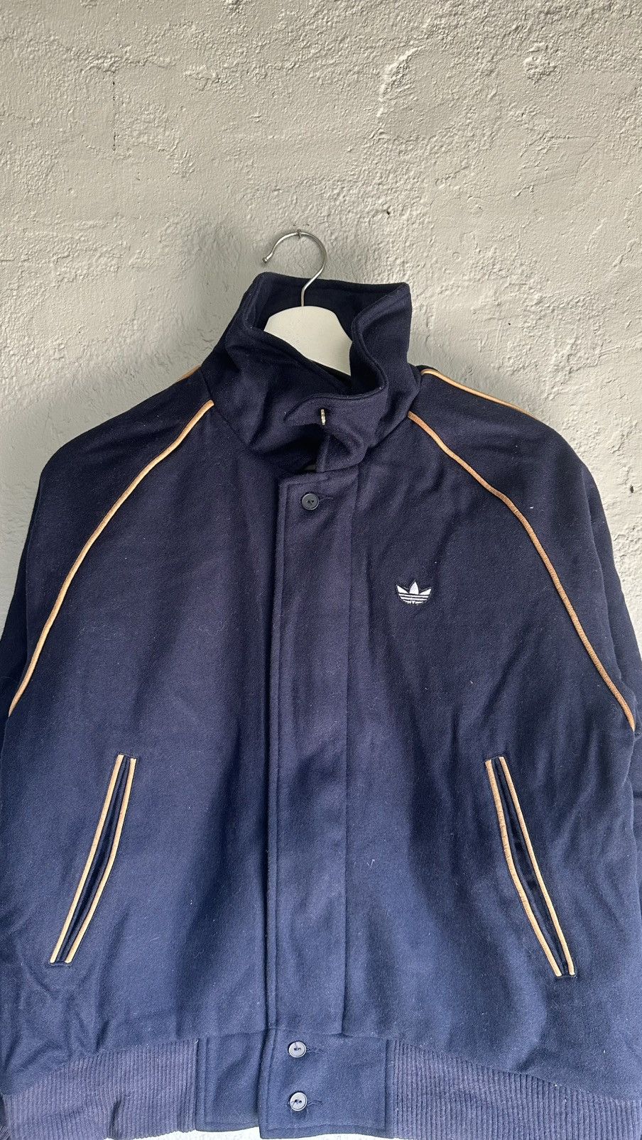 Adidas Vintage Adidas Wool Quilted Dark blue Jackets Size US S / EU 44-46 / 1 - 3 Thumbnail