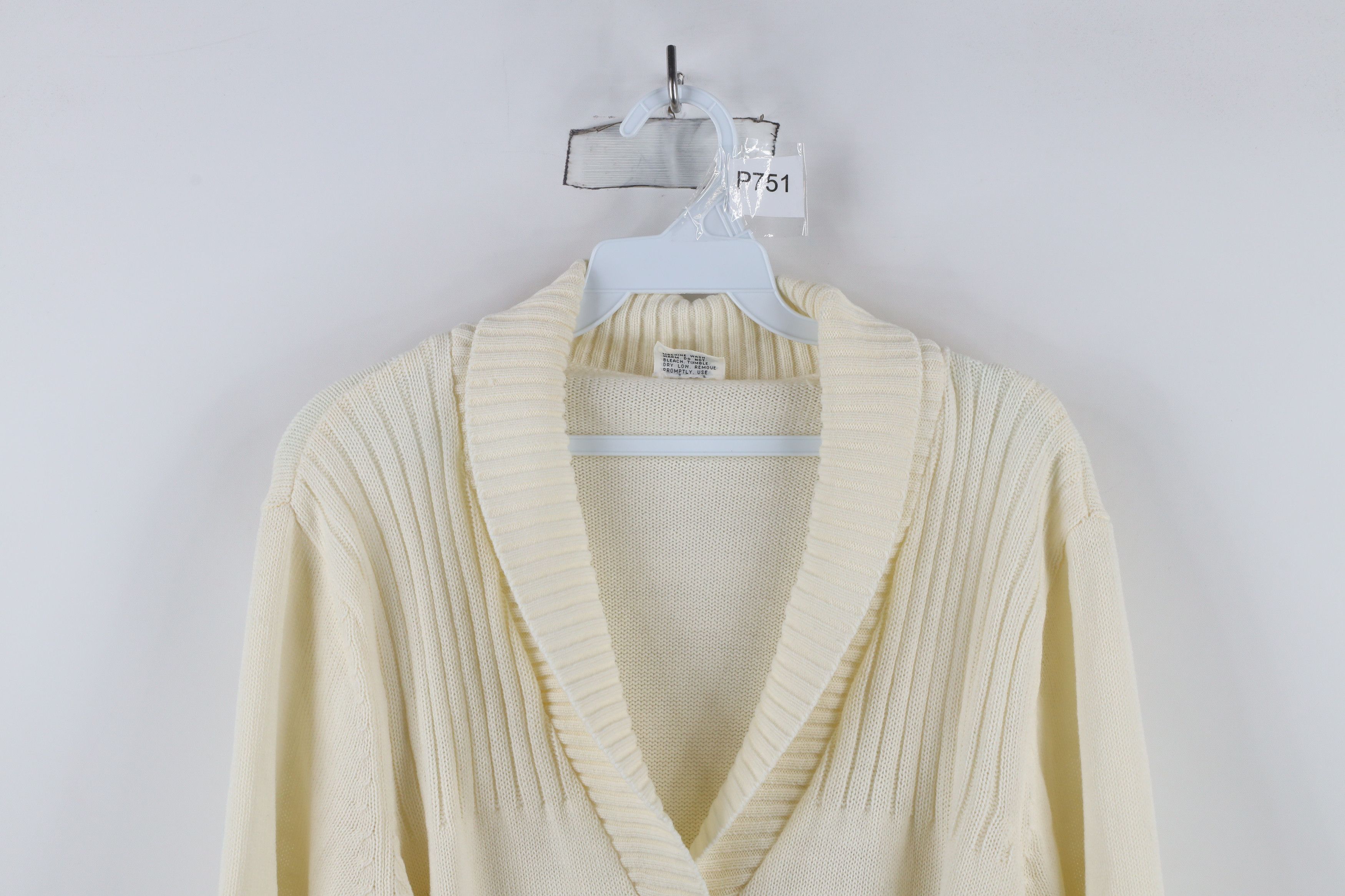 Vintage Vintage 70s Streetwear Knit Belted Shawl Cardigan Sweater Size M / US 6-8 / IT 42-44 - 2 Thumbnail