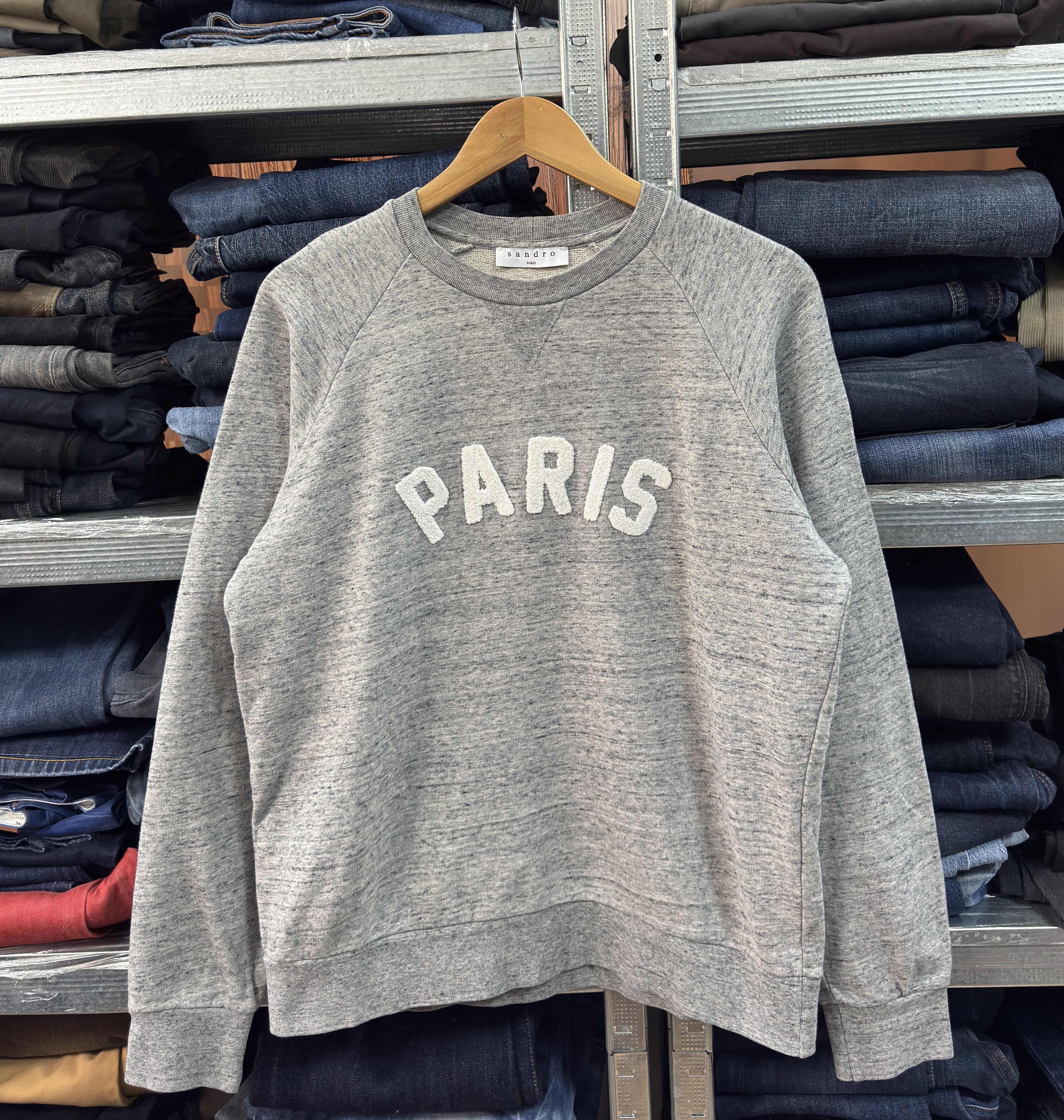 Sandro Sandro Paris Logo Gray Sweatshirt Size US M / EU 48-50 / 2 - 1 Thumbnail