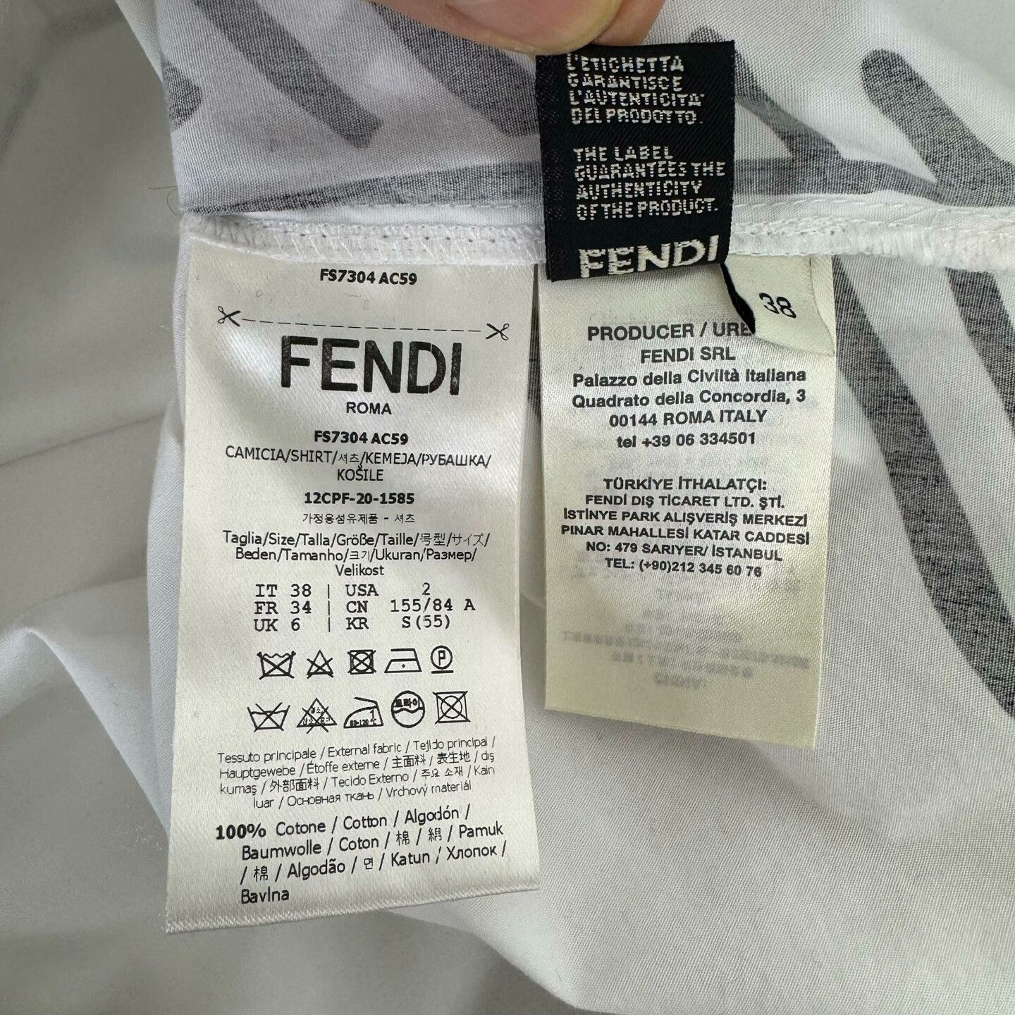 Fendi Fendi Hand-Painted Shirt in California Sky Size US M / EU 48-50 / 2 - 3 Thumbnail