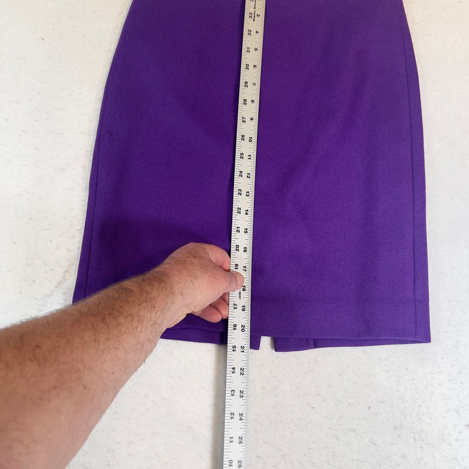 J.Crew J Crew The Pencil Skirt 0 Above Knee Wool Blend Purple Lined Size 25" / US 0 / IT 36 - 8 Thumbnail