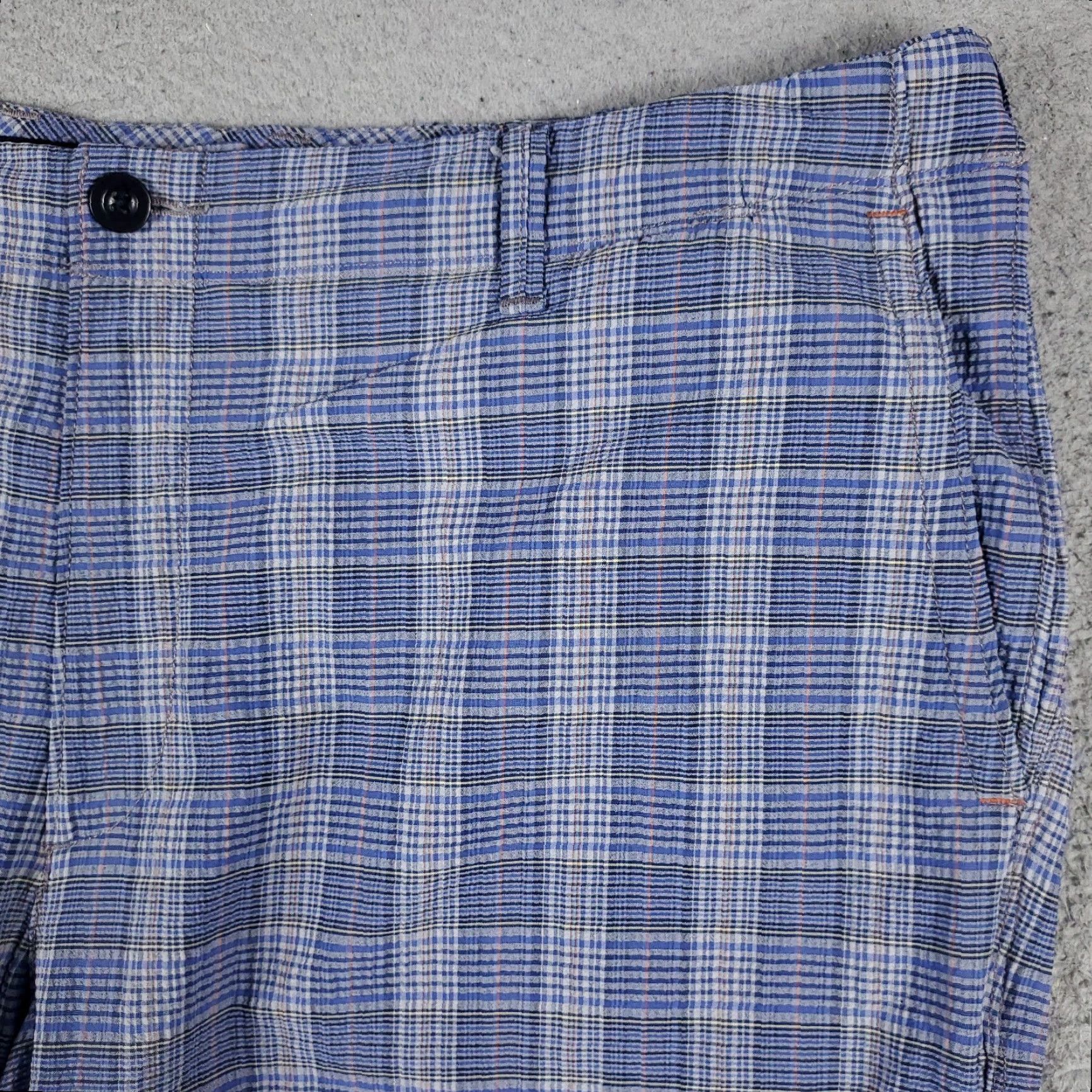 Tommy Bahama VINTAGE Tommy Bahama Men’s Shorts Size 40 Blue Plaid Nylon Stretch Flat Front Chino Size US 40 / EU 56 - 3 Thumbnail