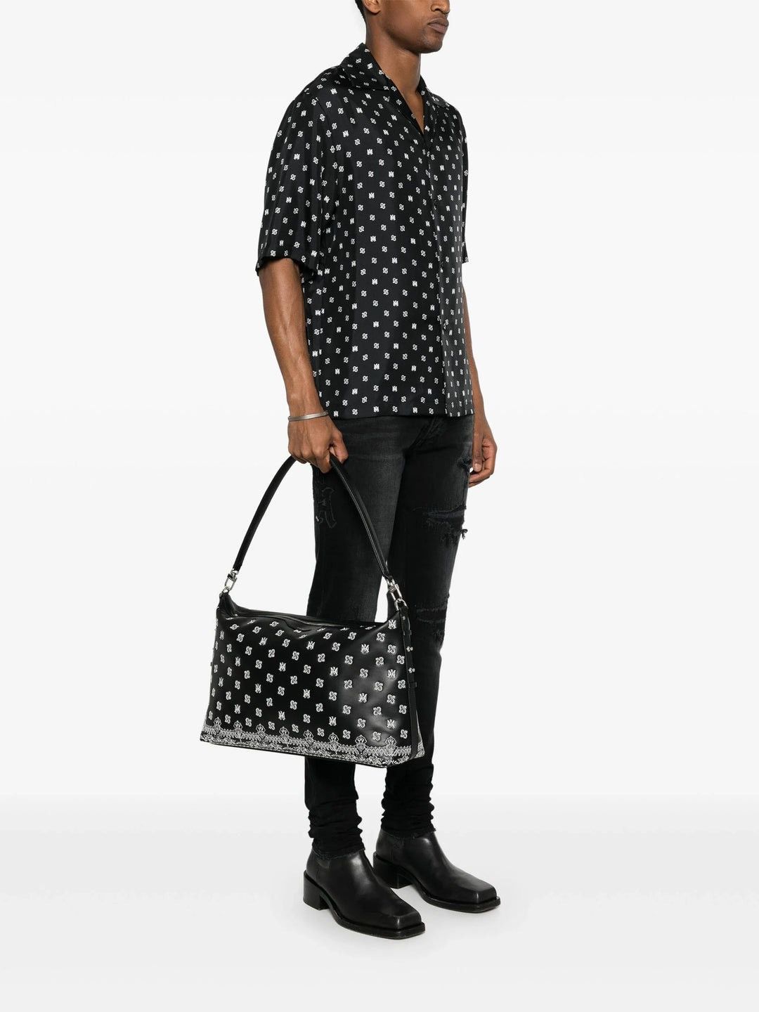 Amiri Amiri Monogram Paisley Leather Hobo Crossbag Size ONE SIZE - 14 Thumbnail