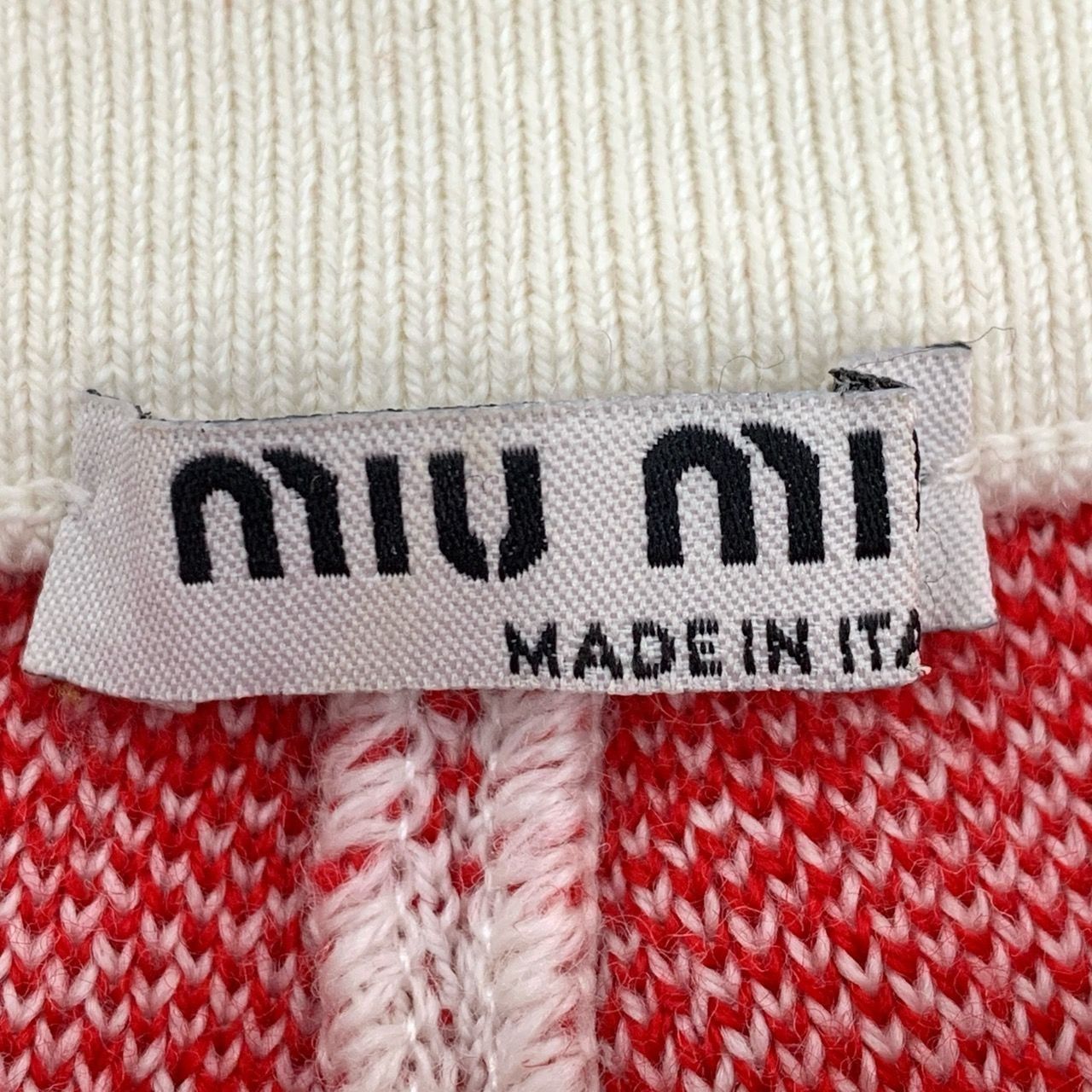 Miu Miu Miu Miu Red & White Checkered Cotton Knit High-Waisted Short Size 40" / US 18 - 2 Thumbnail